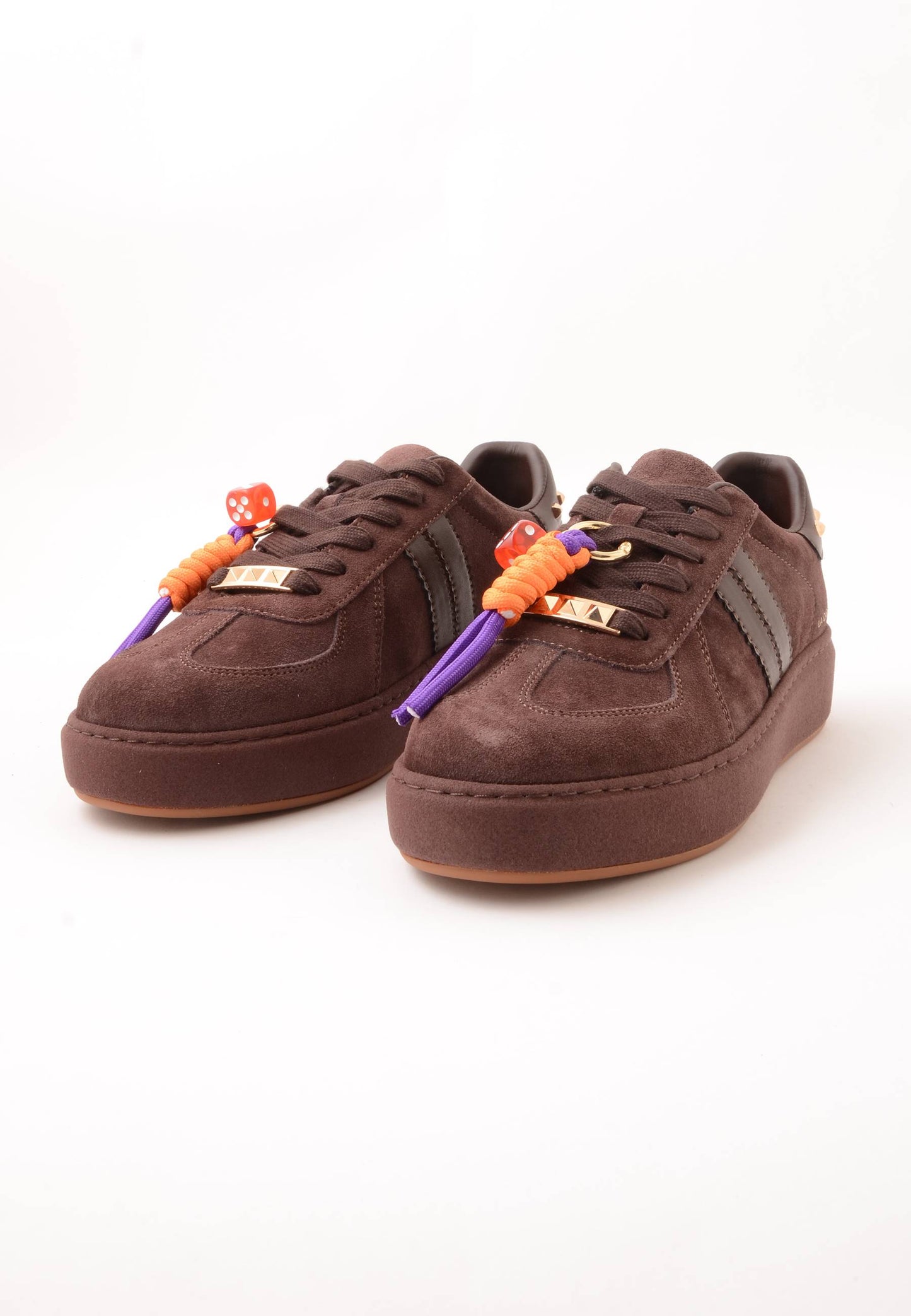 LA CARRIE - Sneakers Camoscio Charms Marrone