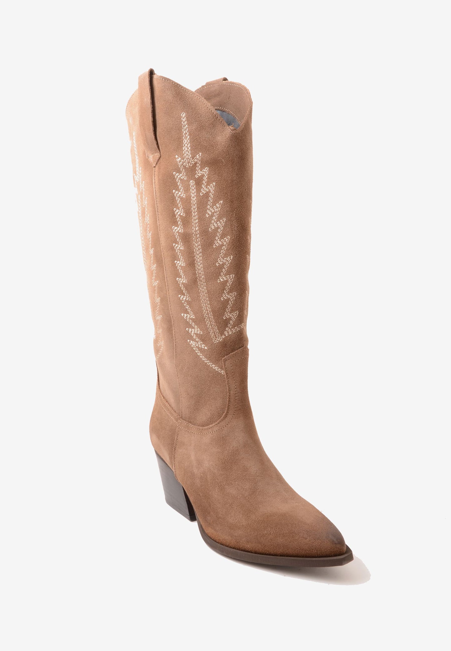 DIVINE FOLLIE - Texano Ricamo Camoscio Taupe