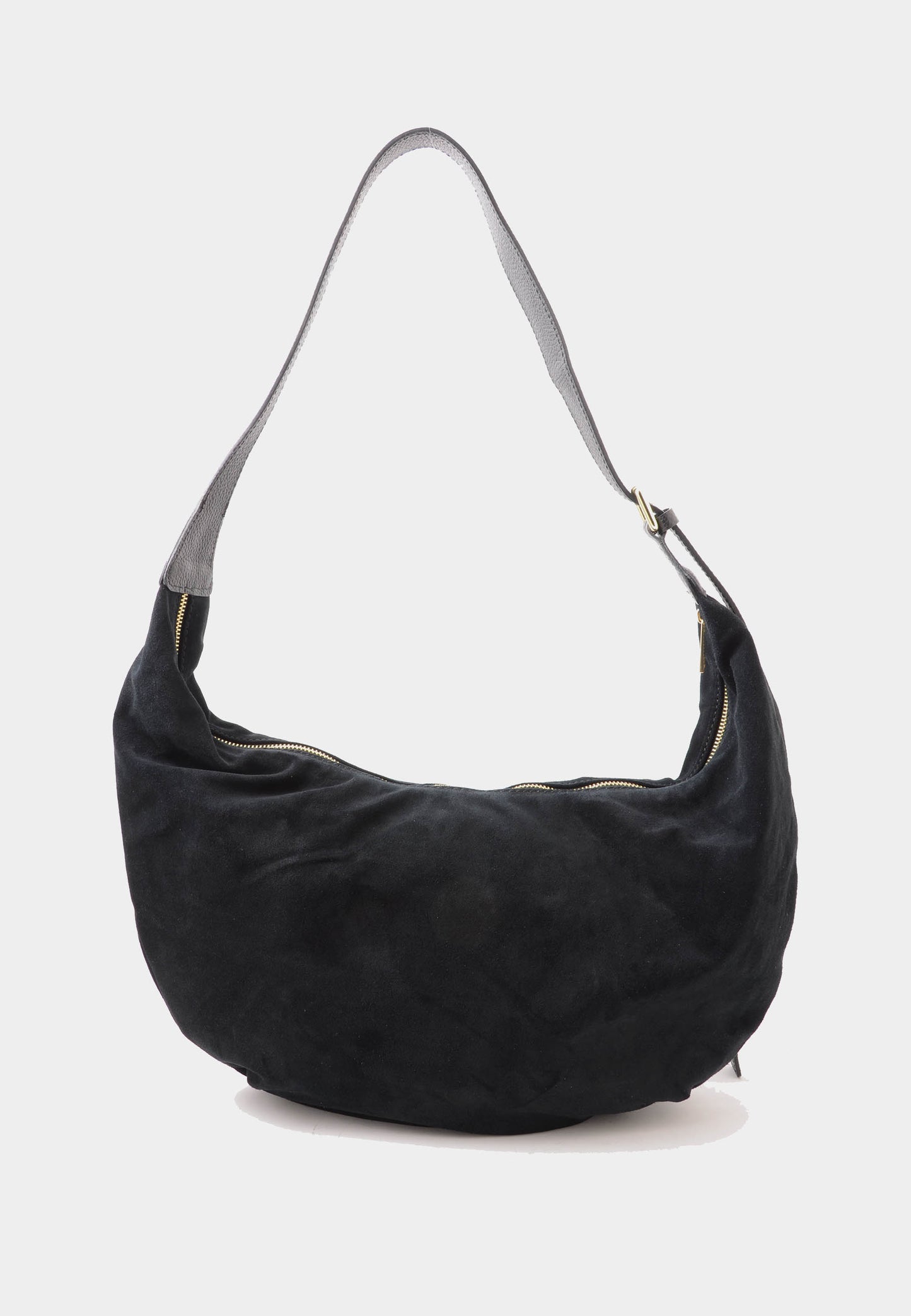 NUNZIA - Borsa Hobo Camoscio PRINCY Nero
