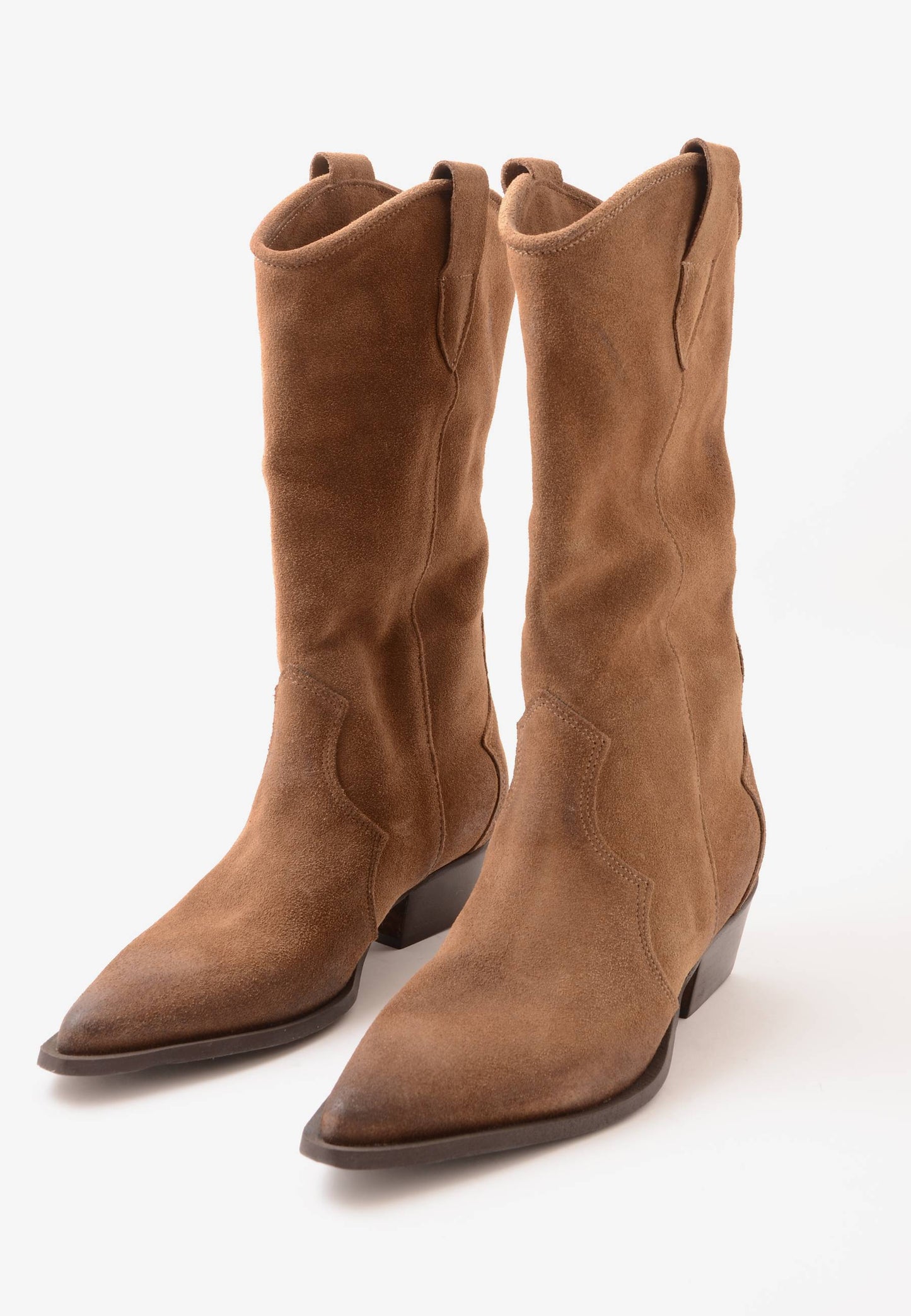 DIVINE FOLLIE - Stivale Texano Camoscio Taupe