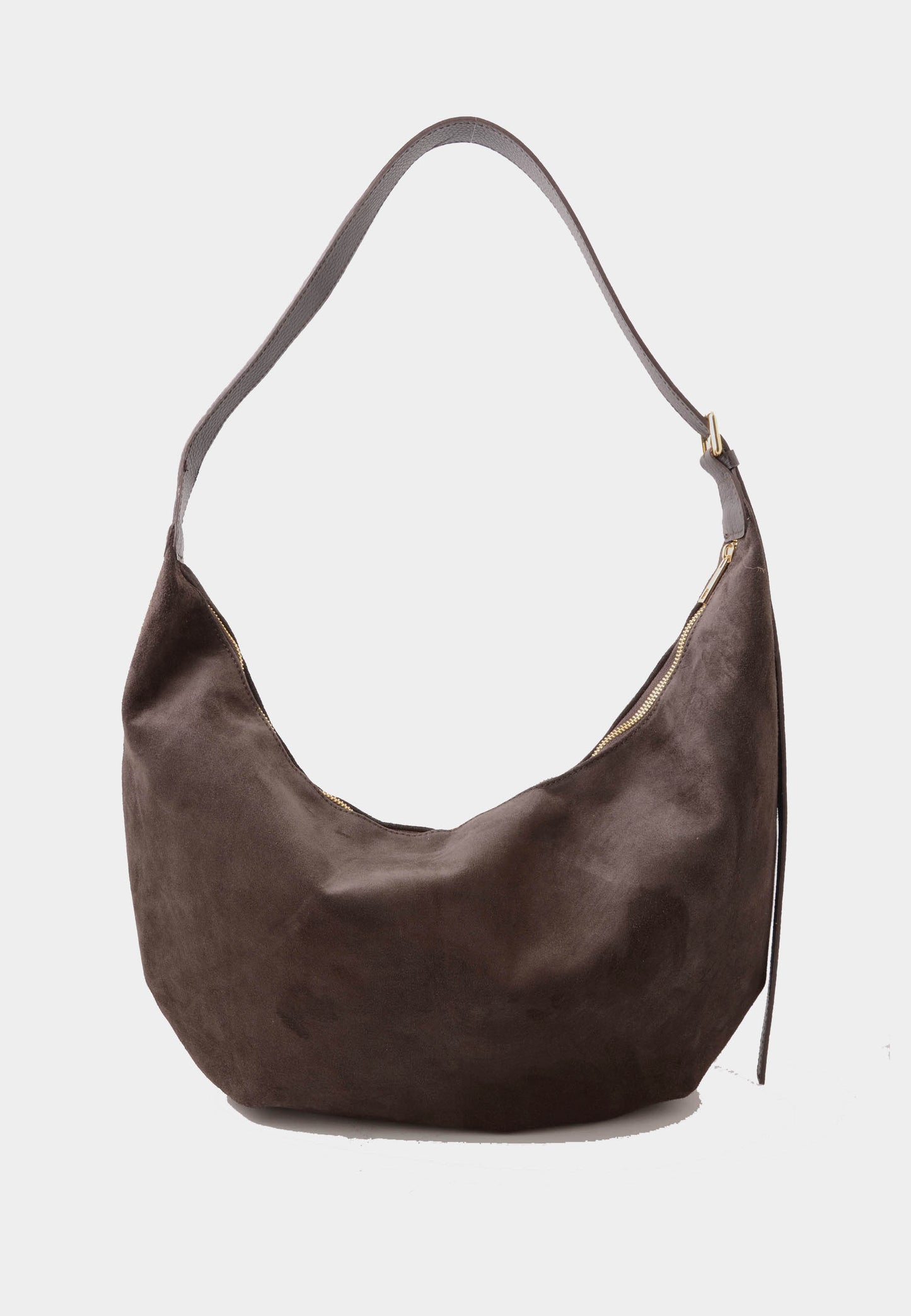 NUNZIA - Borsa Hobo Camoscio PRINCY Mocha