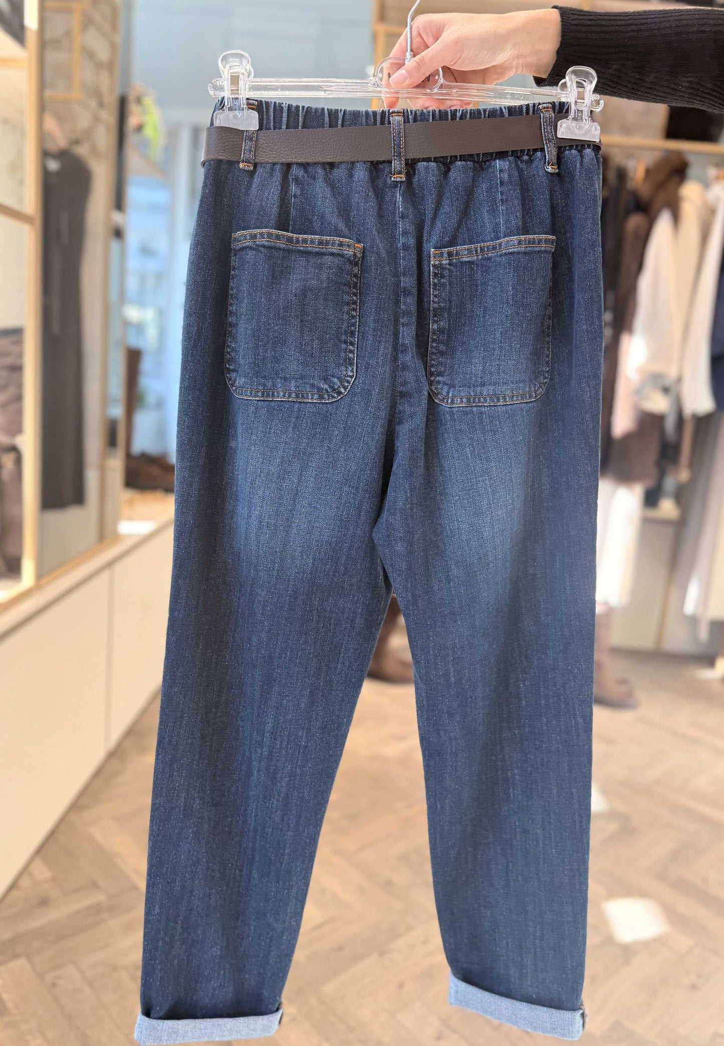 LE STREGHE - Jeans Con Elastico Blu Denim