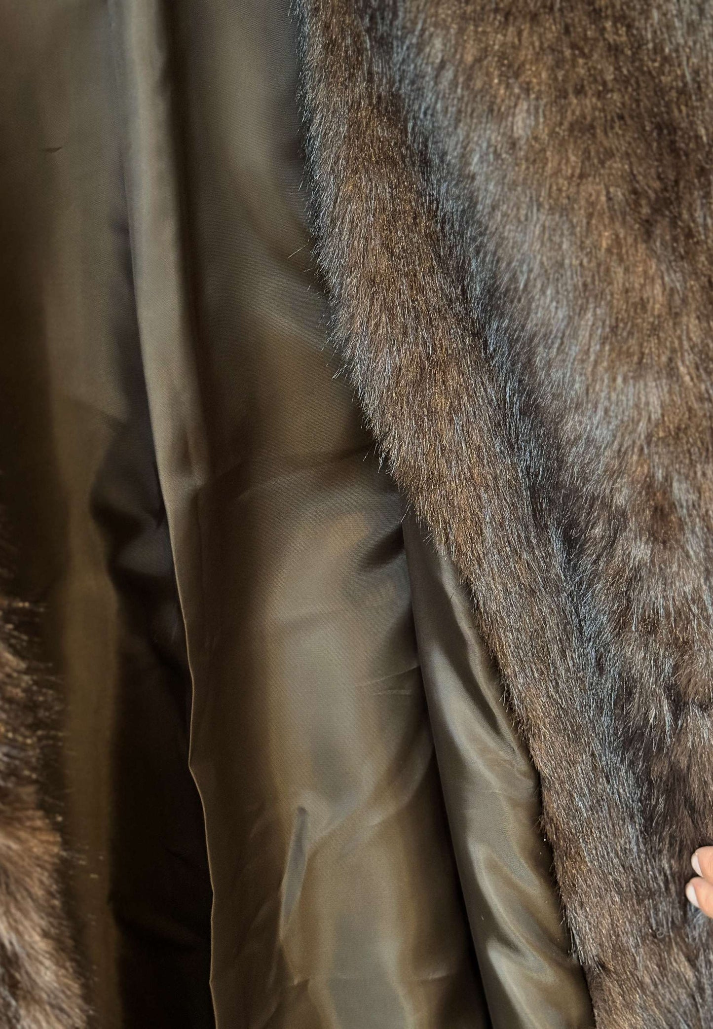 LE STREGHE - Gilet Lungo Ecopelliccia Moro