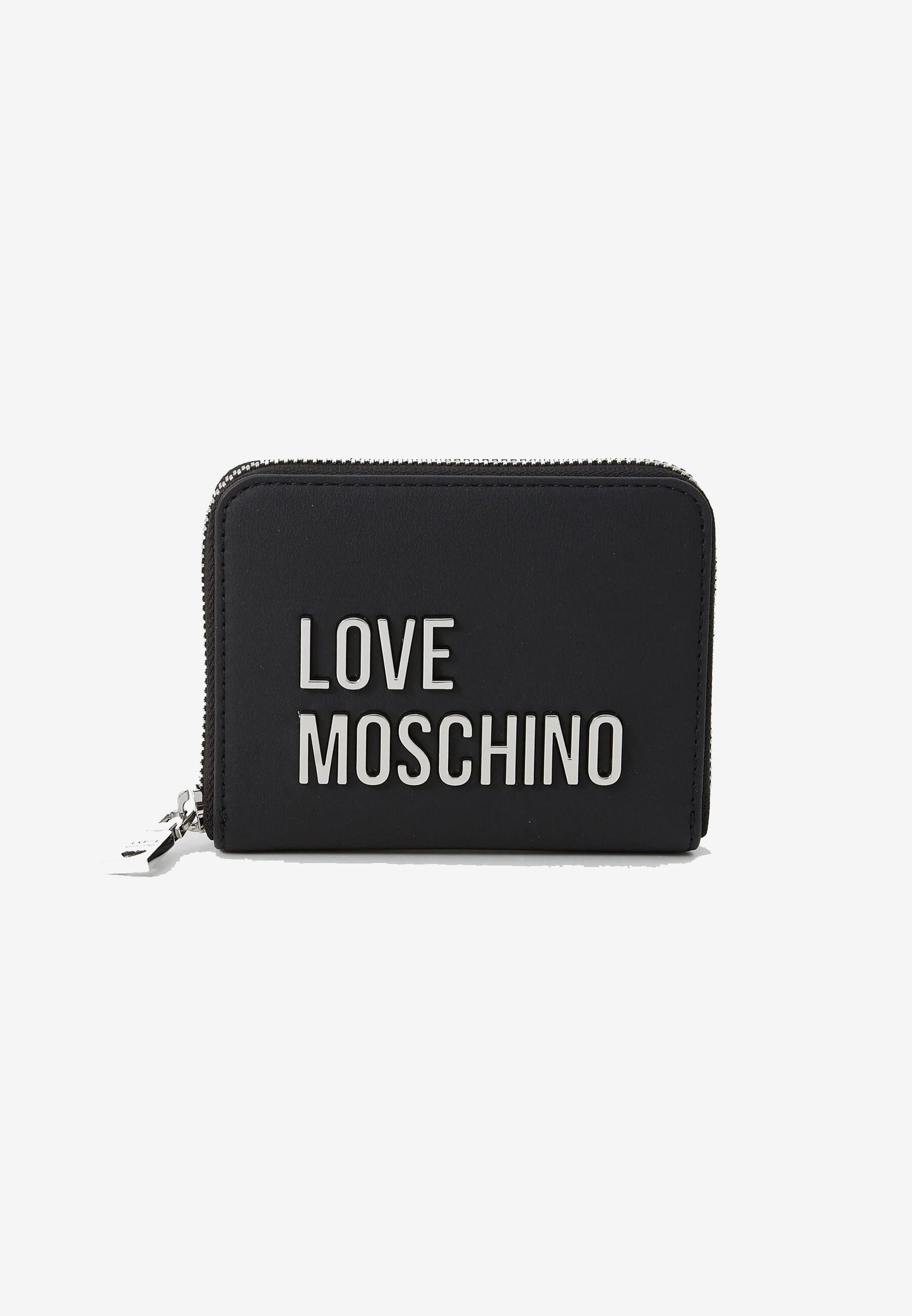 LOVE MOSCHINO - Portafogli Lettering Soft Touch Nero Argento