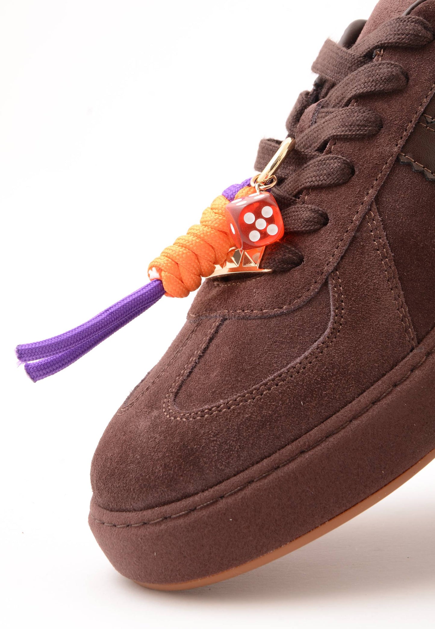 LA CARRIE - Sneakers Camoscio Charms Marrone