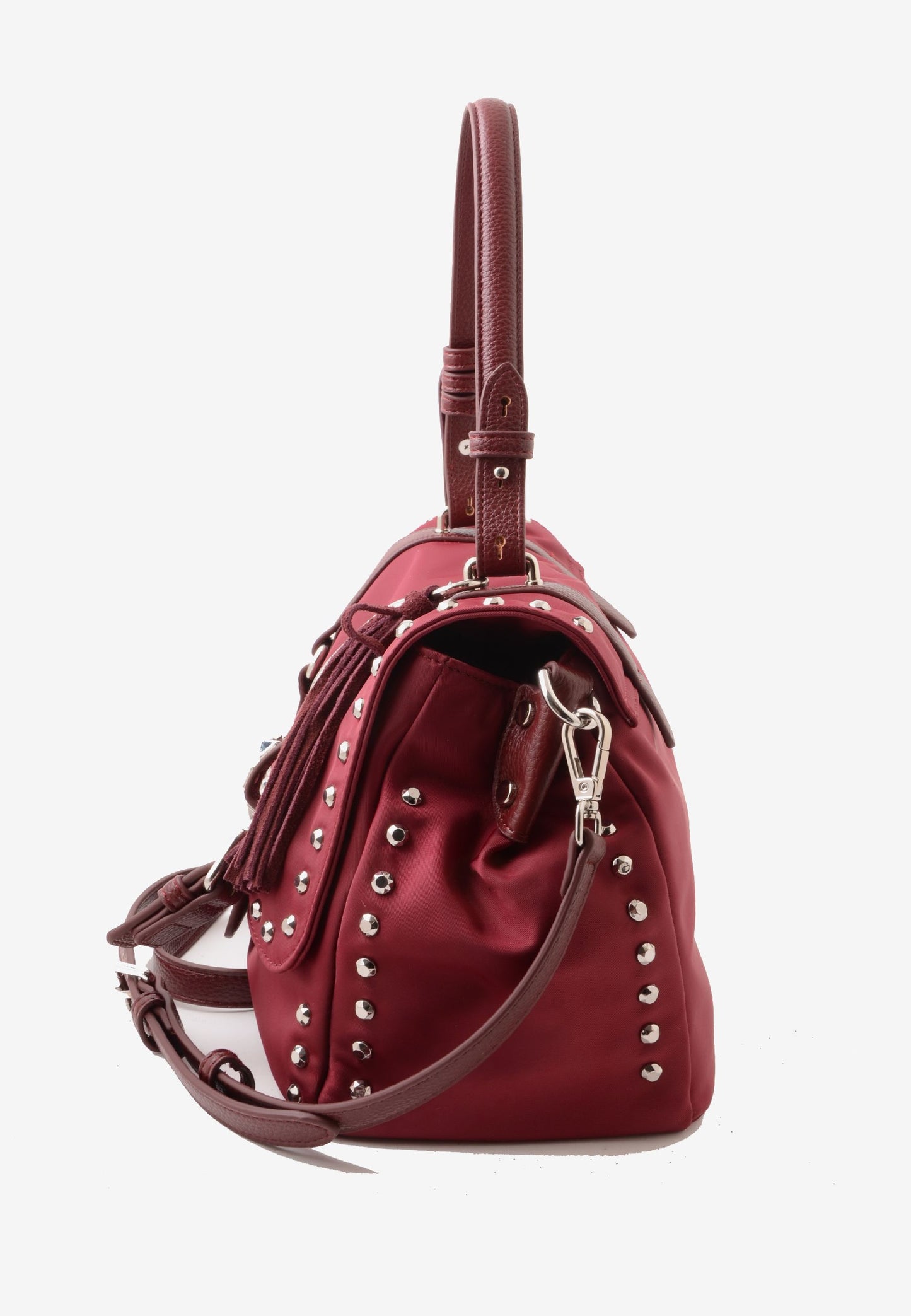 LA CARRIE - Shopping Bag Dark Nylon Borchie Cherry