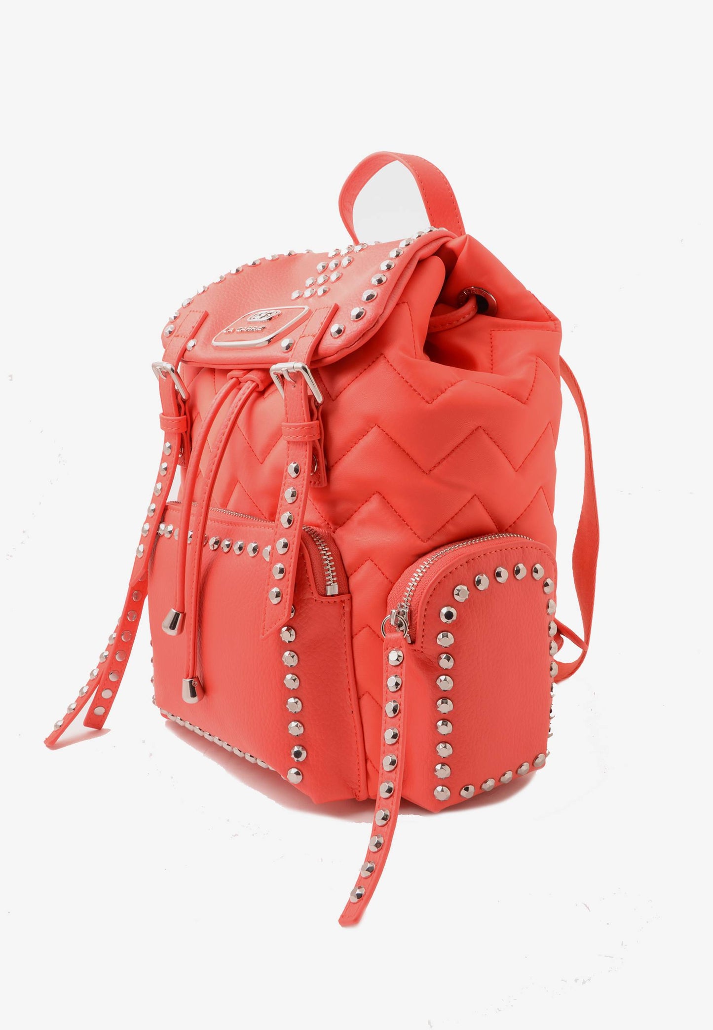 LA CARRIE - Zaino Nylon Borchie Corallo