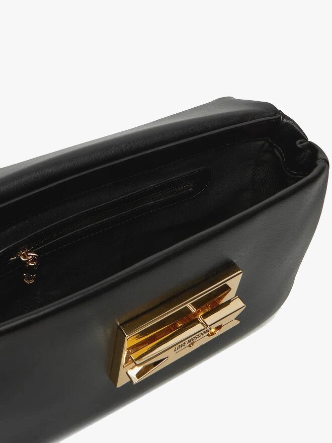 LOVE MOSCHINO - Borsa A Tracolla Gold Clip Nero