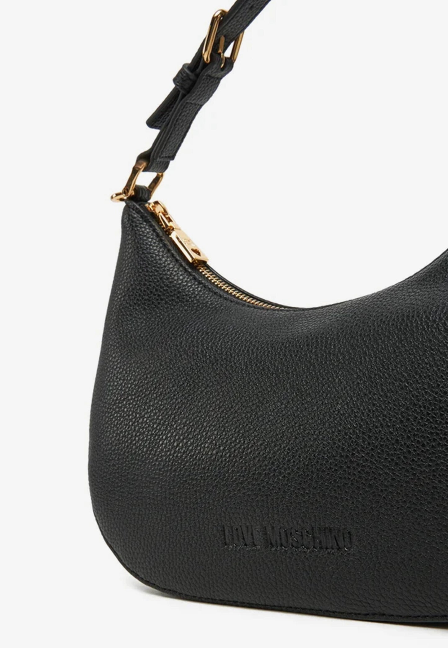 LOVE MOSCHINO - Borsa Hobo Lettering Nero Gold