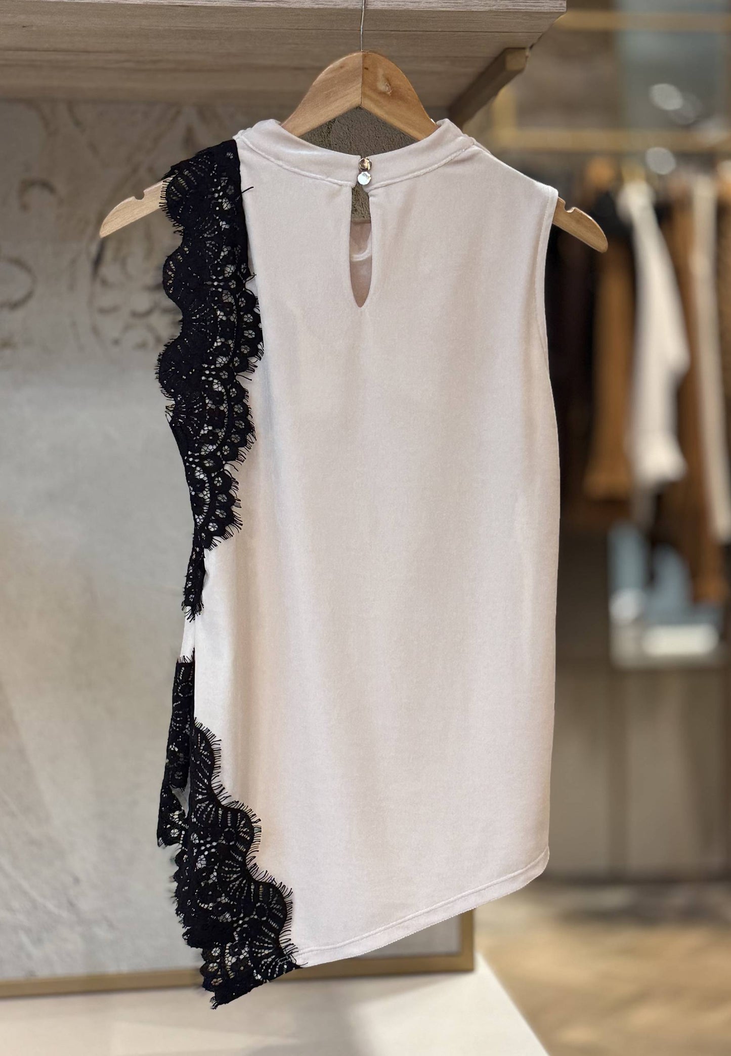 MOTEL - Top In Velluto Lingerie Avorio