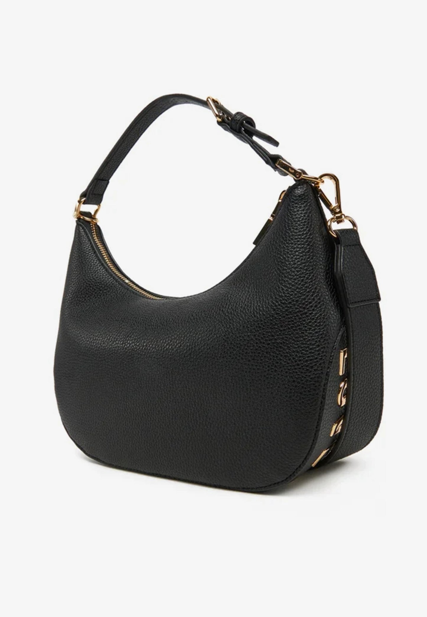 LOVE MOSCHINO - Borsa Hobo Lettering Nero Gold