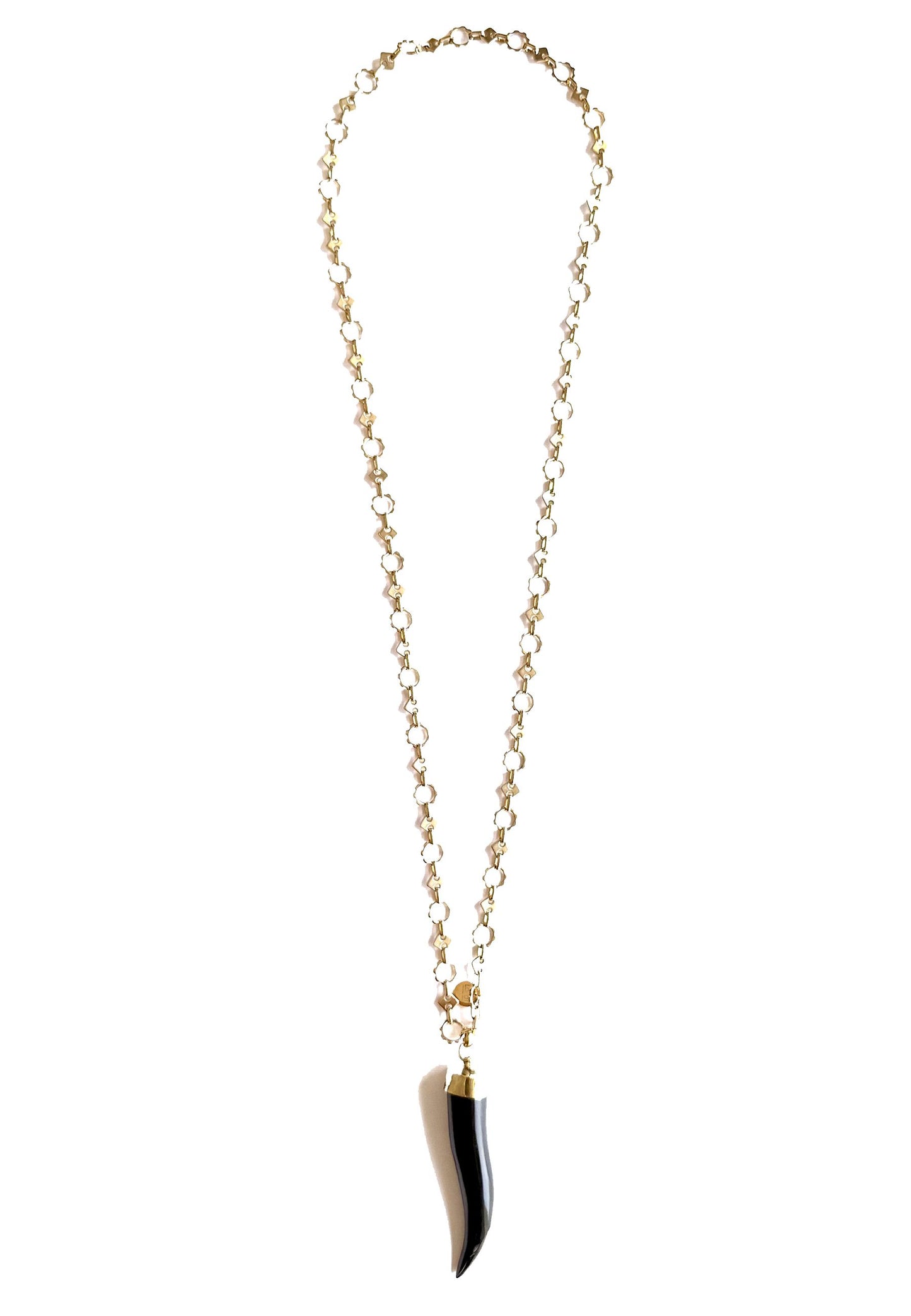 LARA11 - Collana Lunga Corno SAVAGE Nero