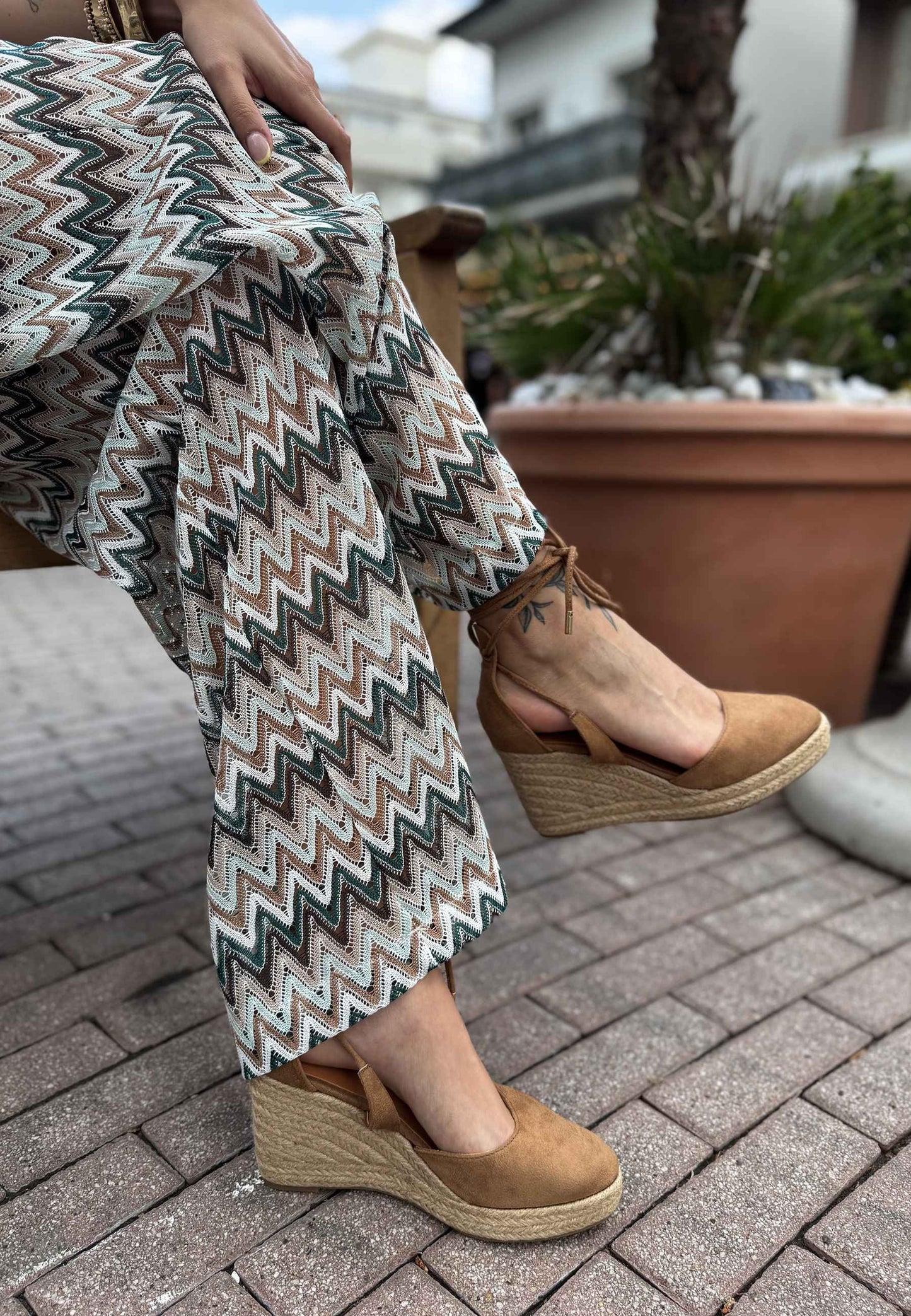 DIVINE FOLLIE - Espadrillas Zeppa Camoscio Nocciola