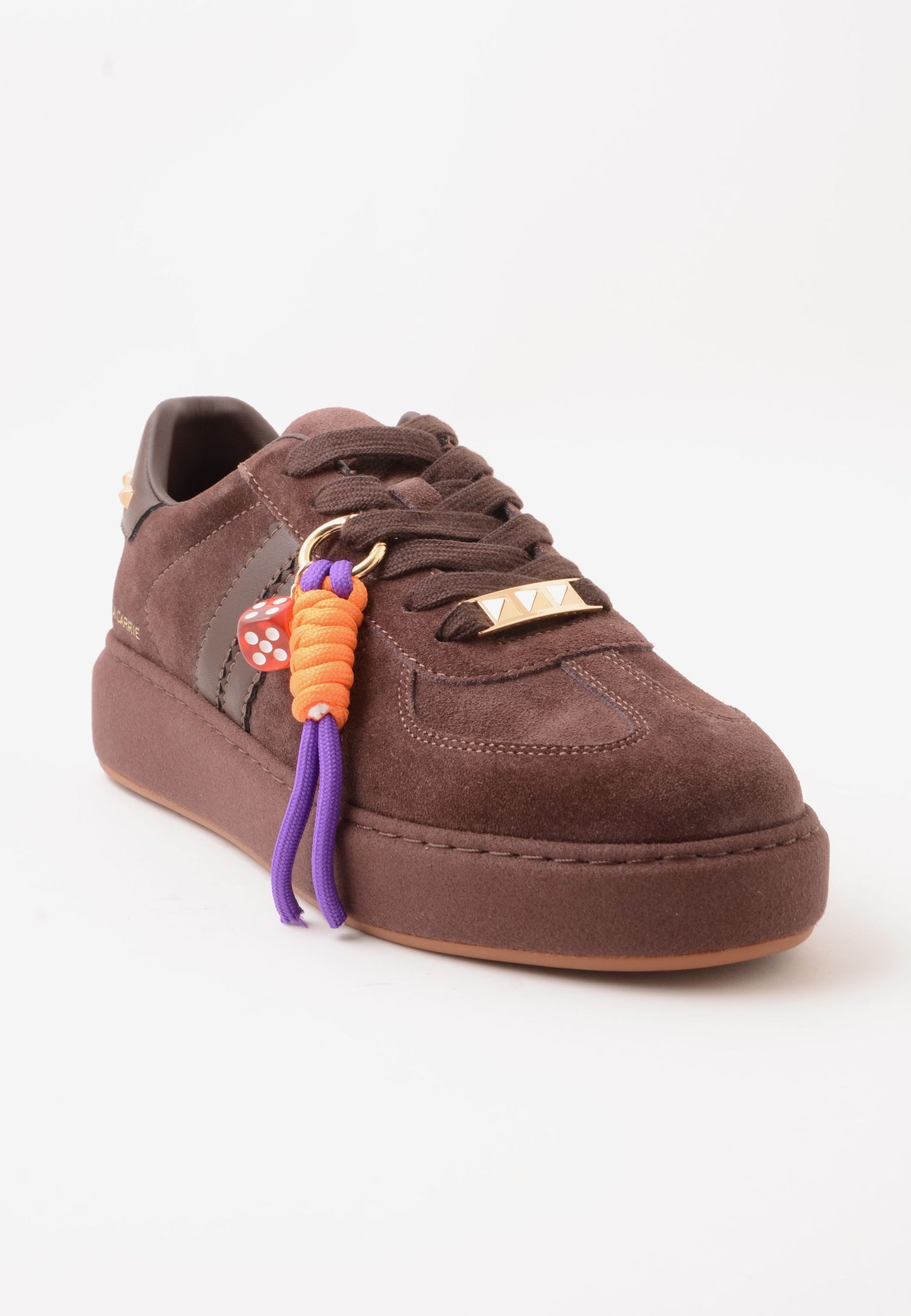 LA CARRIE - Sneakers Camoscio Charms Marrone
