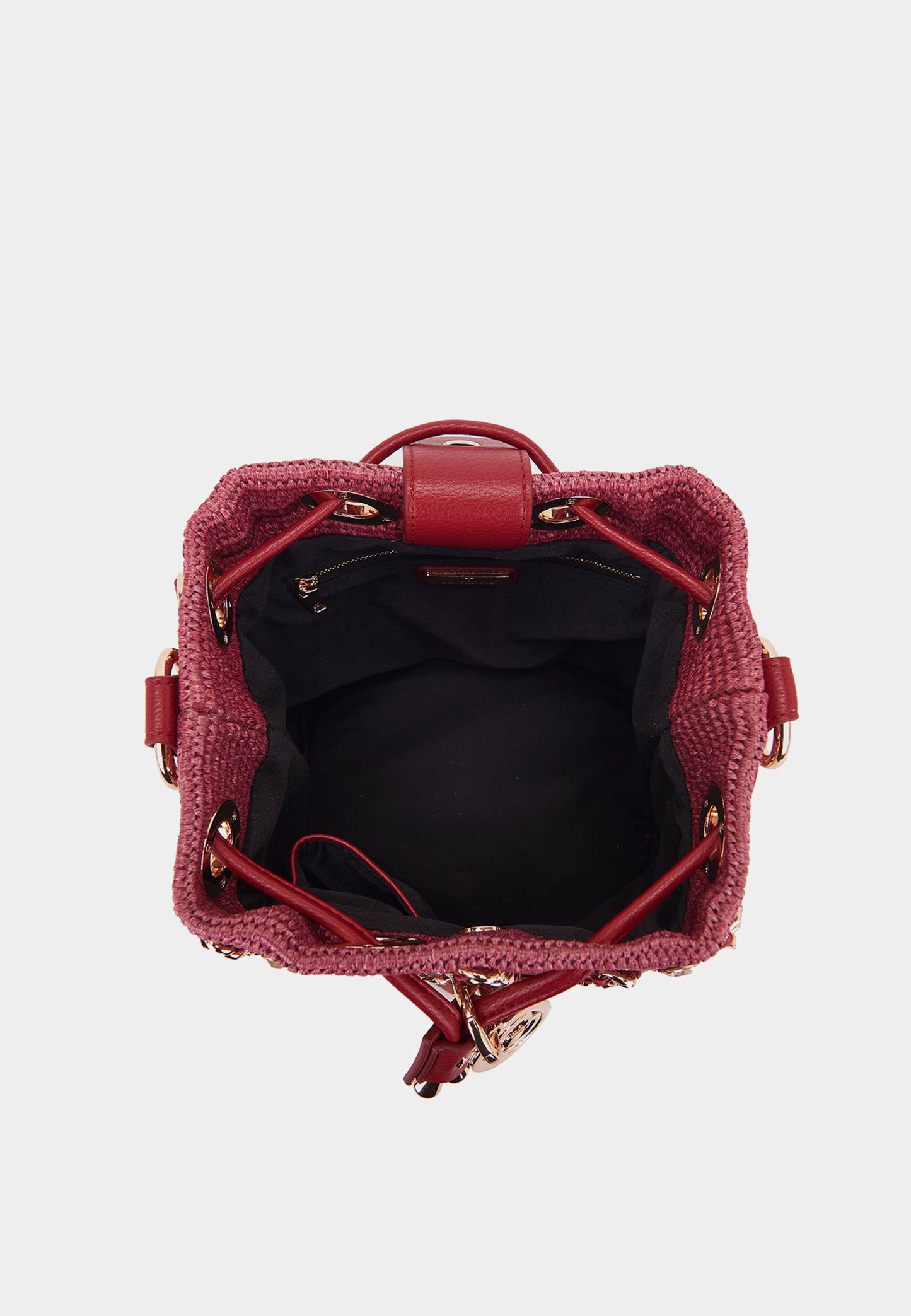 LA CARRIE - Secchiello Mirror Raffia Marsala