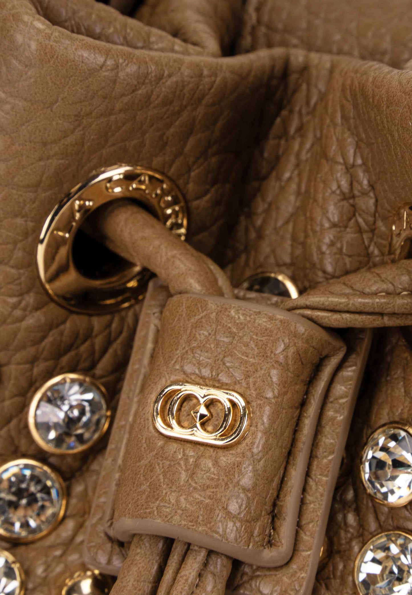 LA CARRIE - Secchiello Strass Andromeda Piccolo Taupe