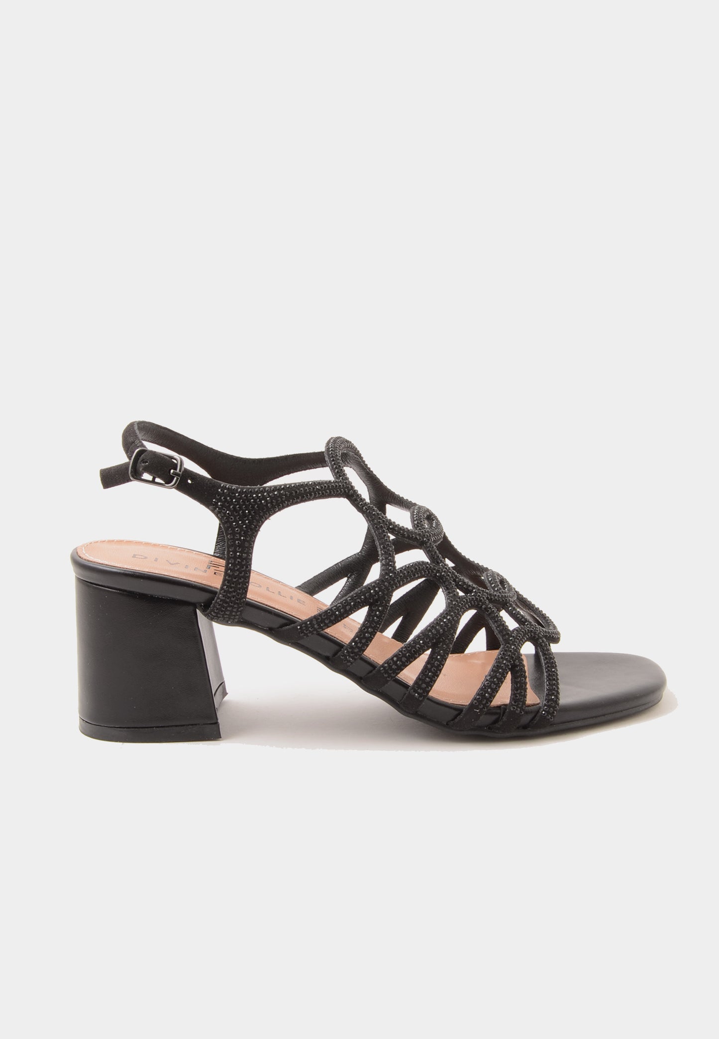 DIVINE FOLLIE - Sandalo Strass Soft Nero