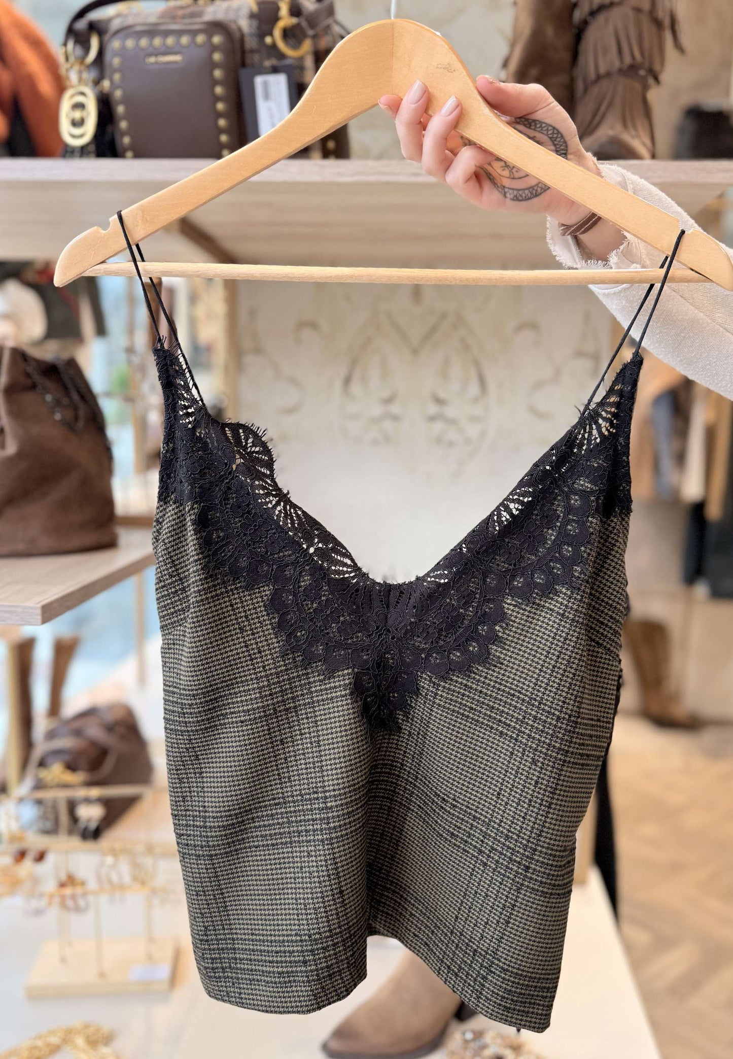 MOTEL - Canotta Lingerie Tartan Militare