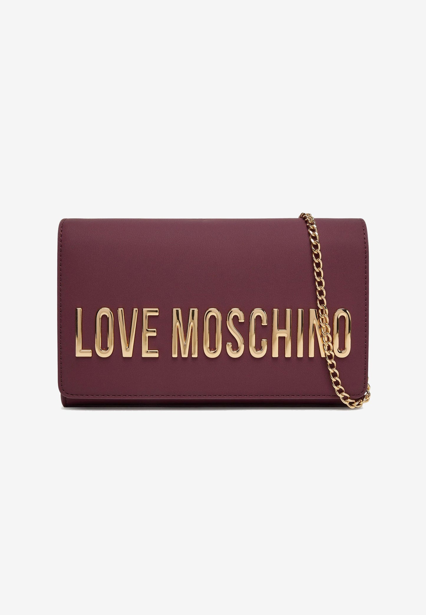 LOVE MOSCHINO - Borsetta A Tracolla Lettering Soft Touch Vino