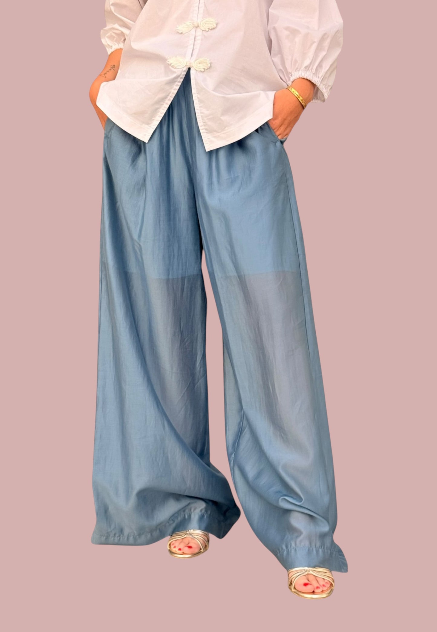 MINERVA - Pantalone Largo Denim