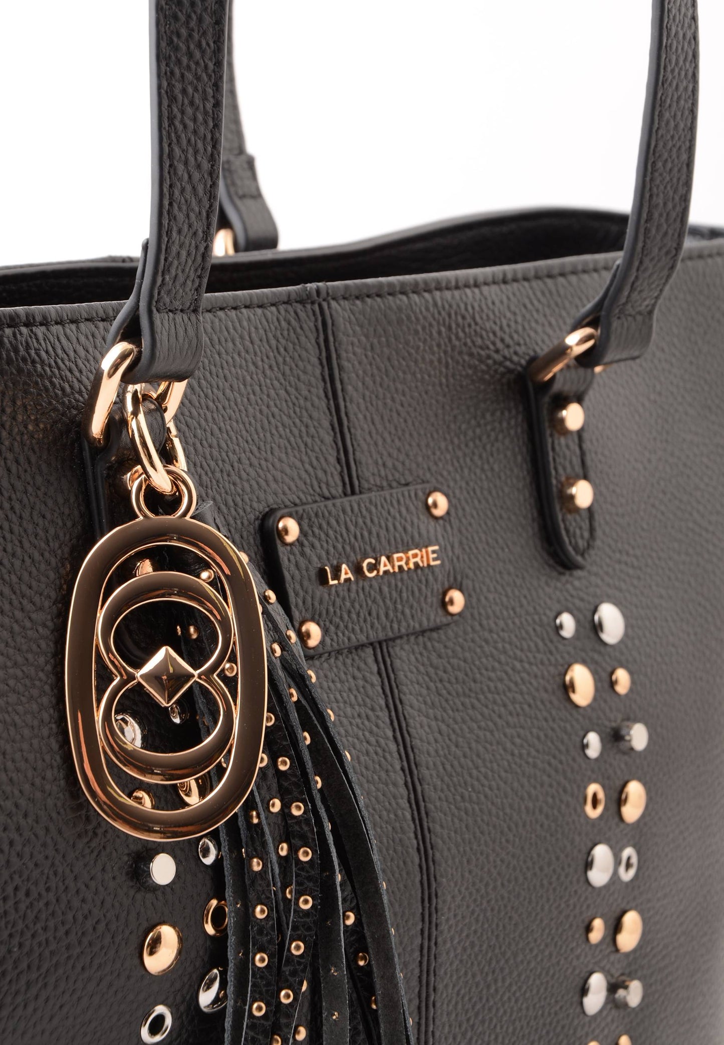 LA CARRIE - Shopping Bag Explosion Vera Pelle Nero