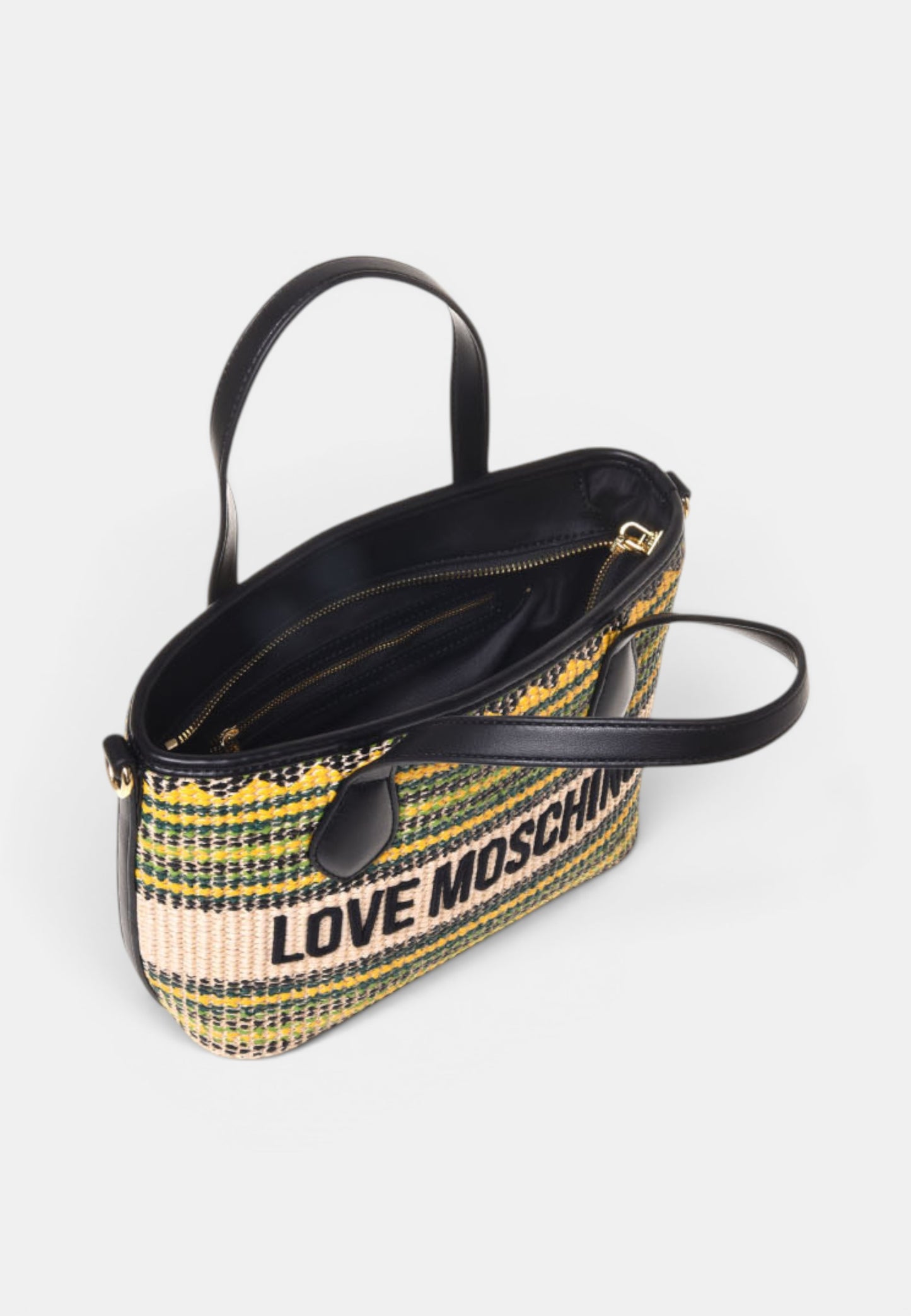 LOVE MOSCHINO - Borsa A Mano In Raffia Multicolor