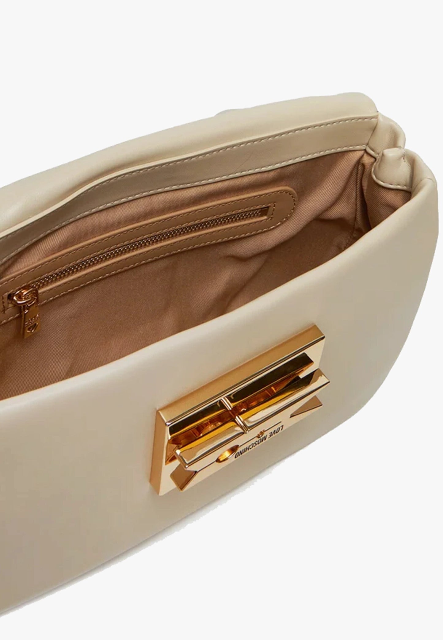 LOVE MOSCHINO - Borsa A Tracolla Gold Clip Avorio