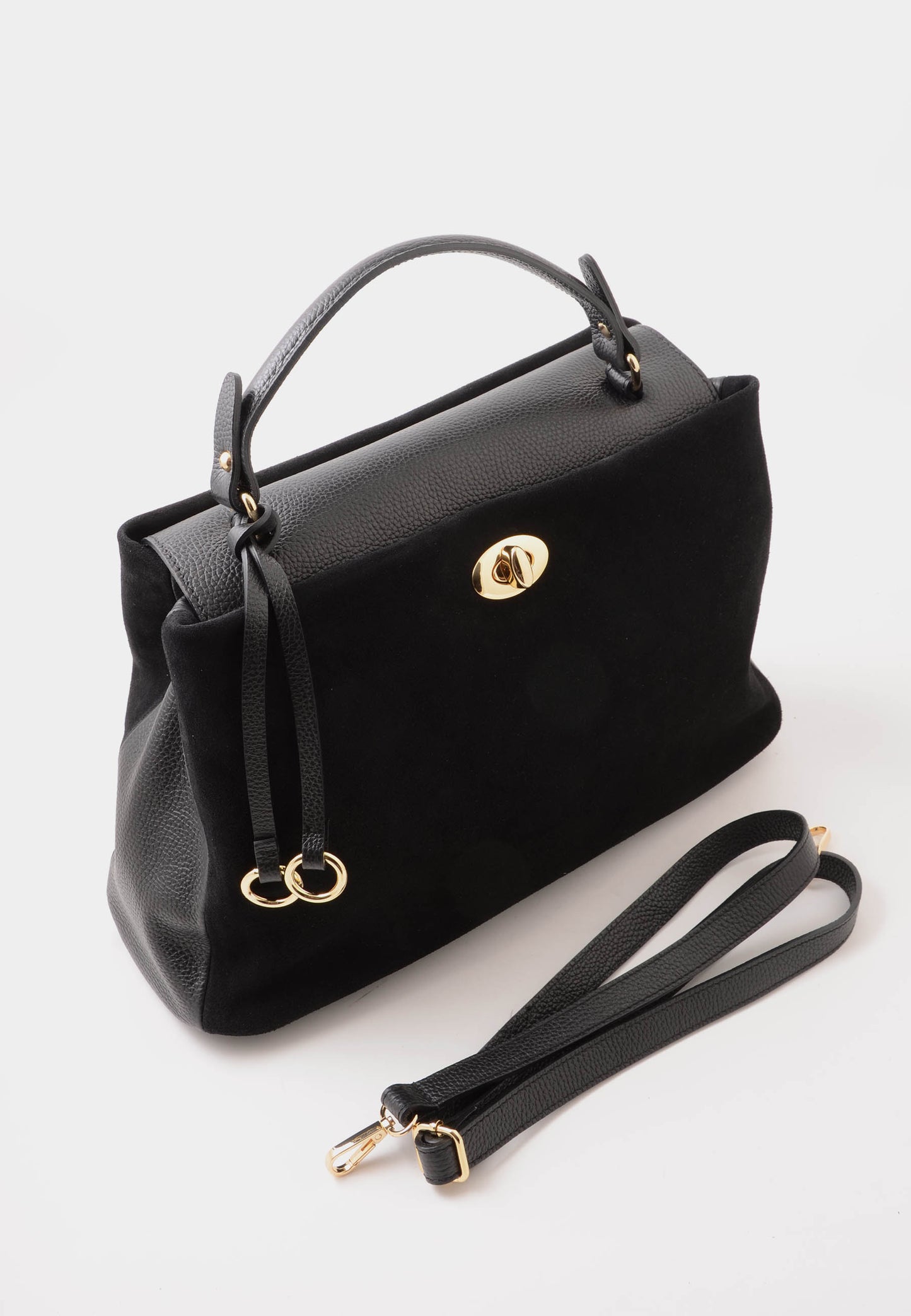 NUNZIA - Borsa In Camoscio VITTORIA Nero