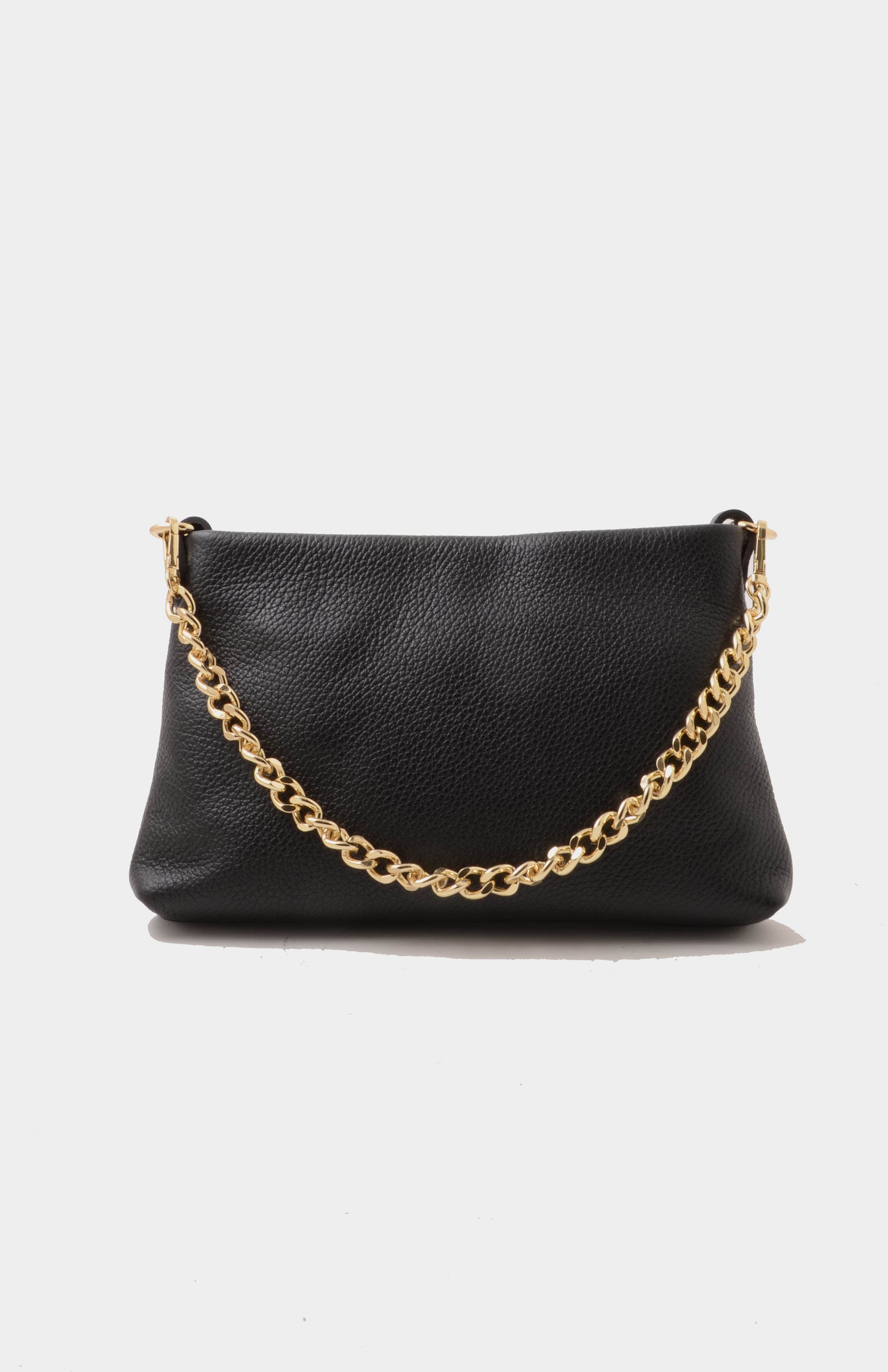 NUNZIA - Clutch Vera Pelle GINEVRA Nero