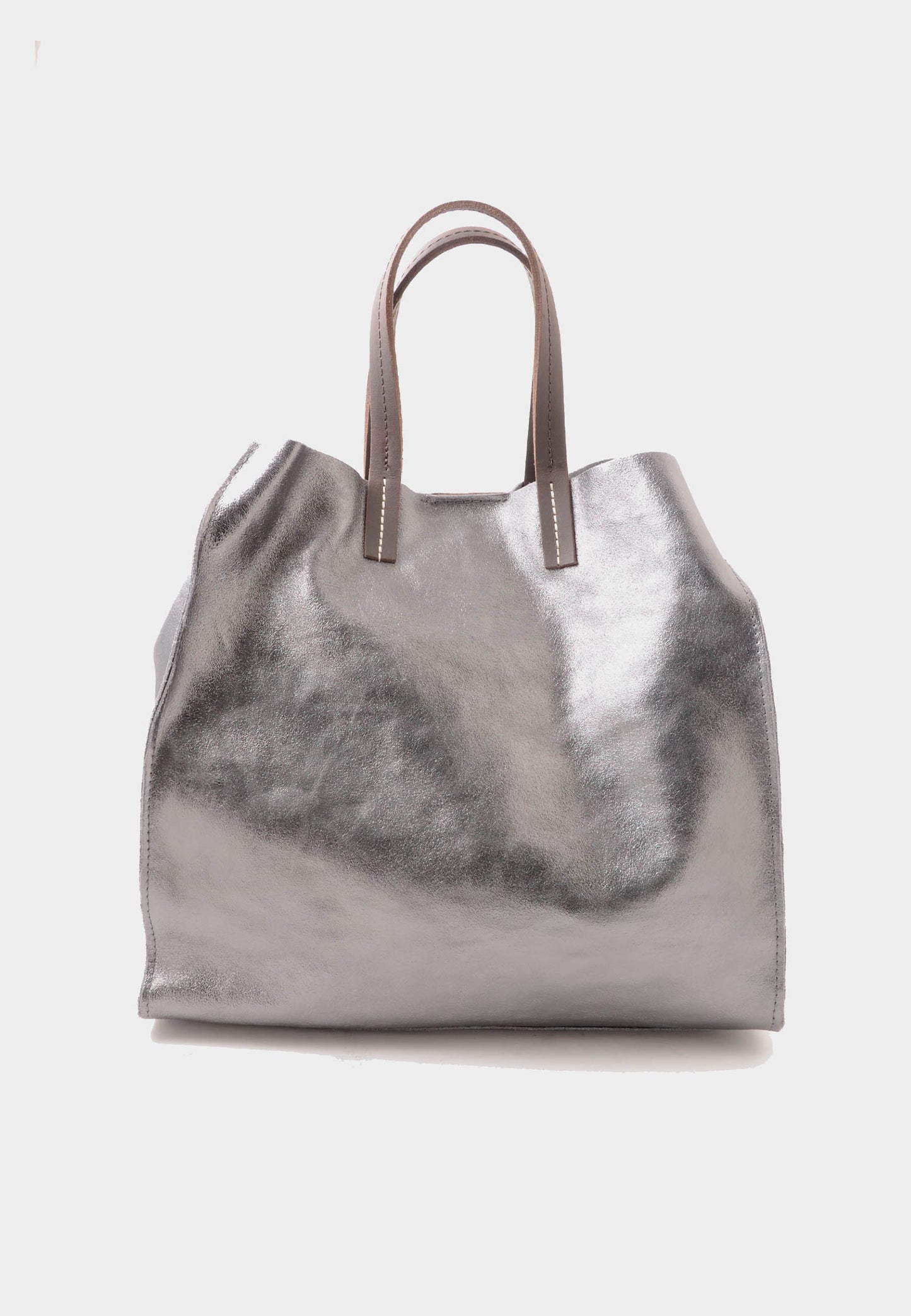 NUNZIA - Tote Bag Laminato SOFIA Argento