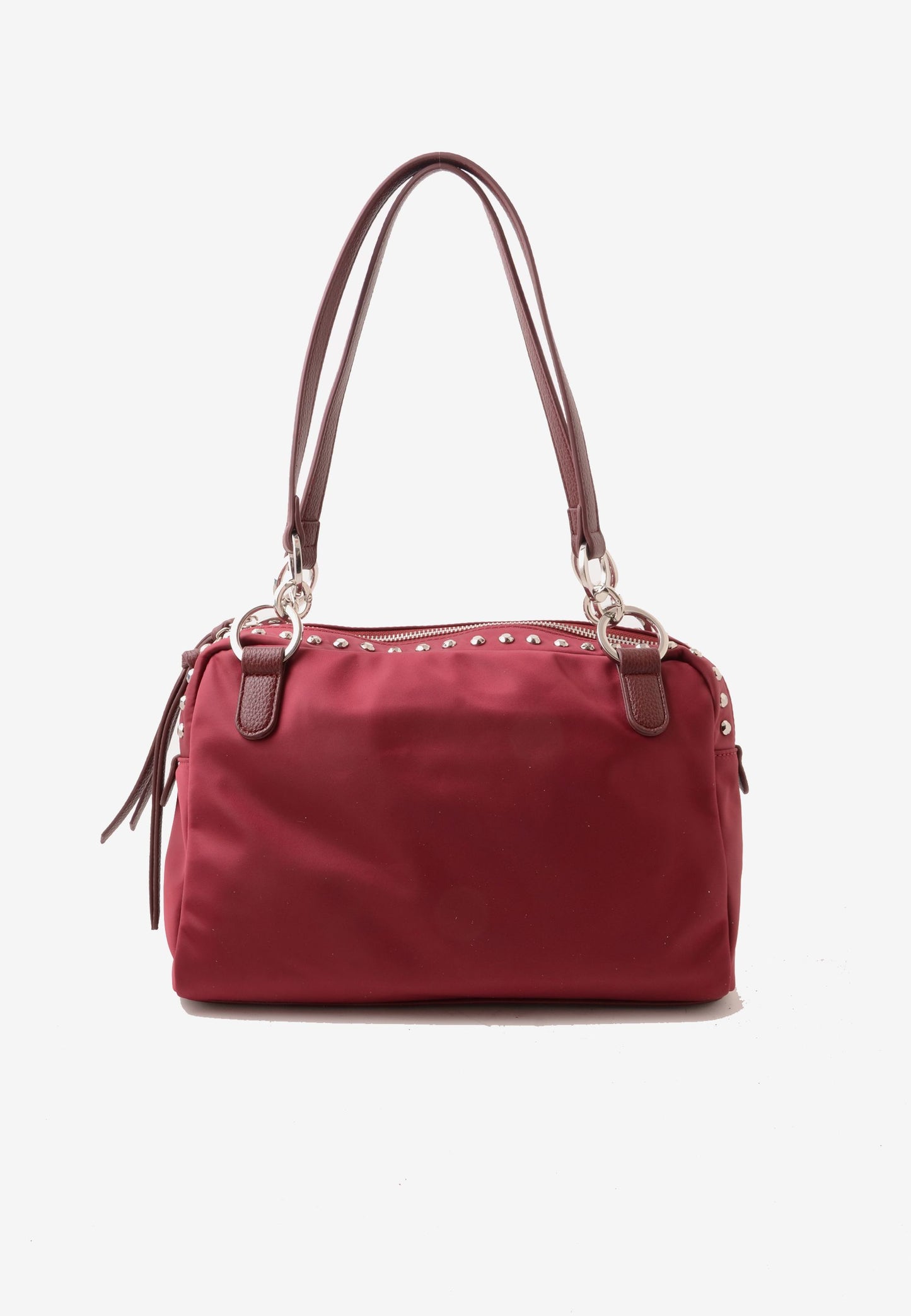 LA CARRIE - Borsa A Spalla Dark Nylon Borchie Cherry