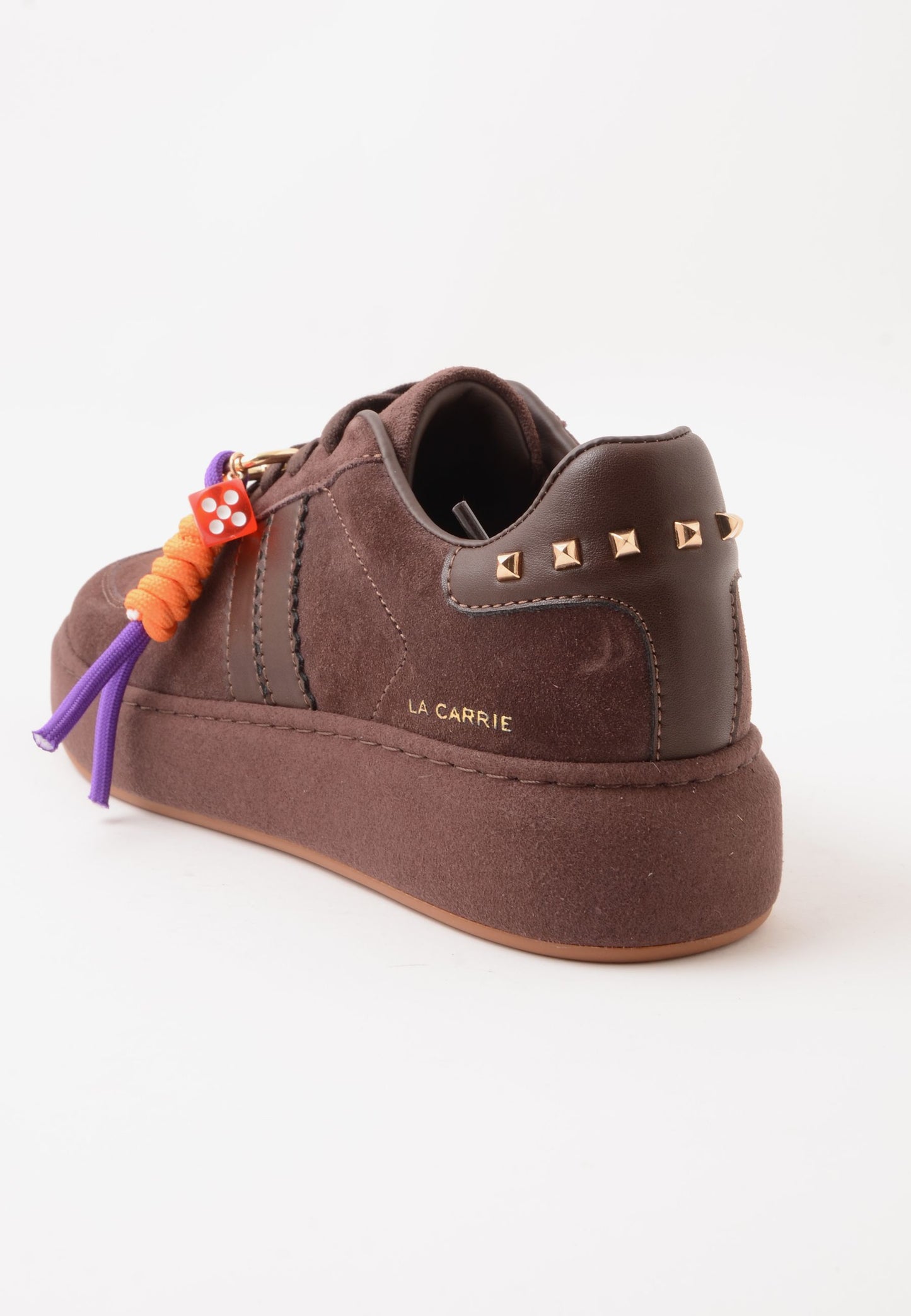 LA CARRIE - Sneakers Camoscio Charms Marrone