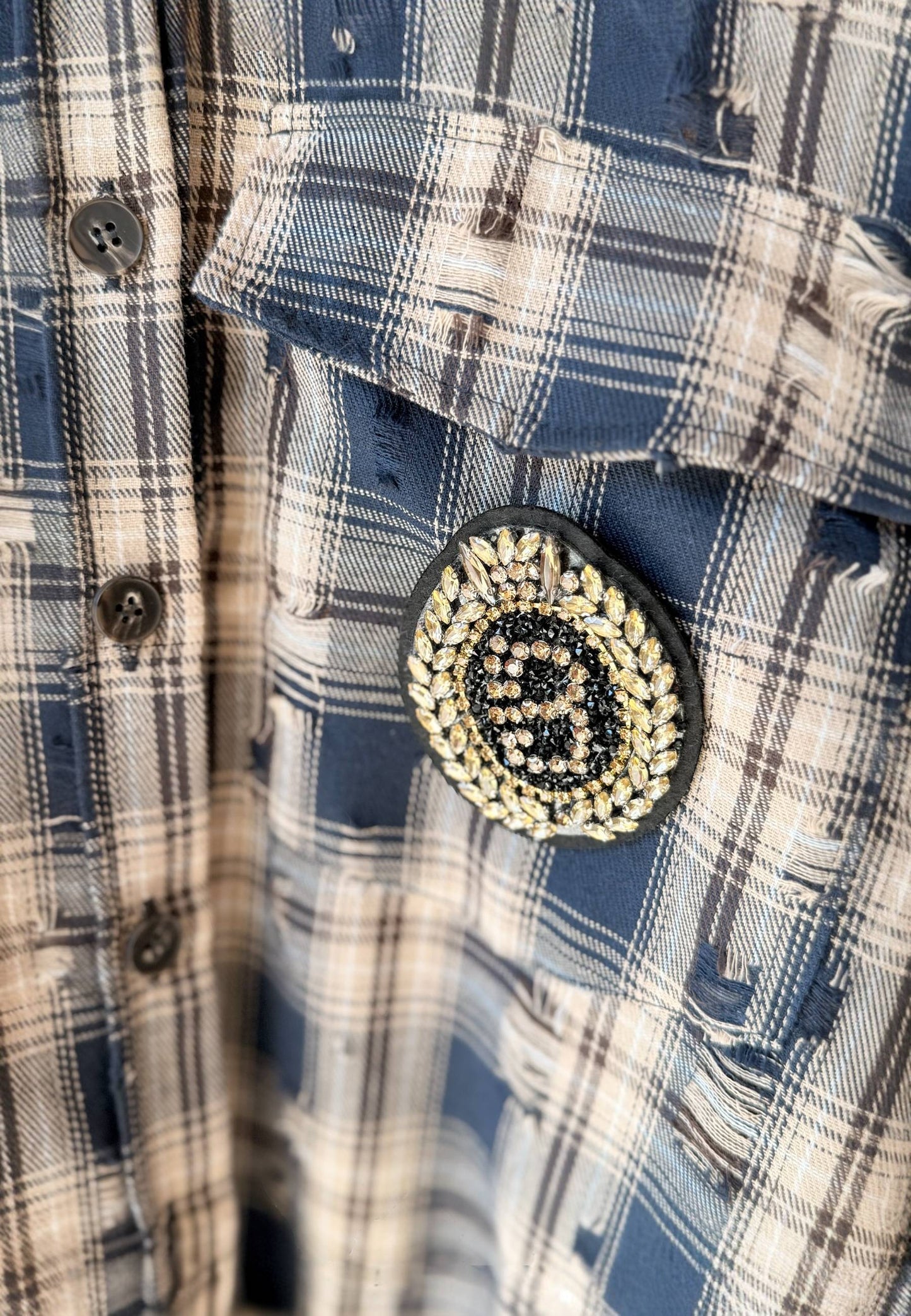 MOTEL - Camicia Over in Check Blu