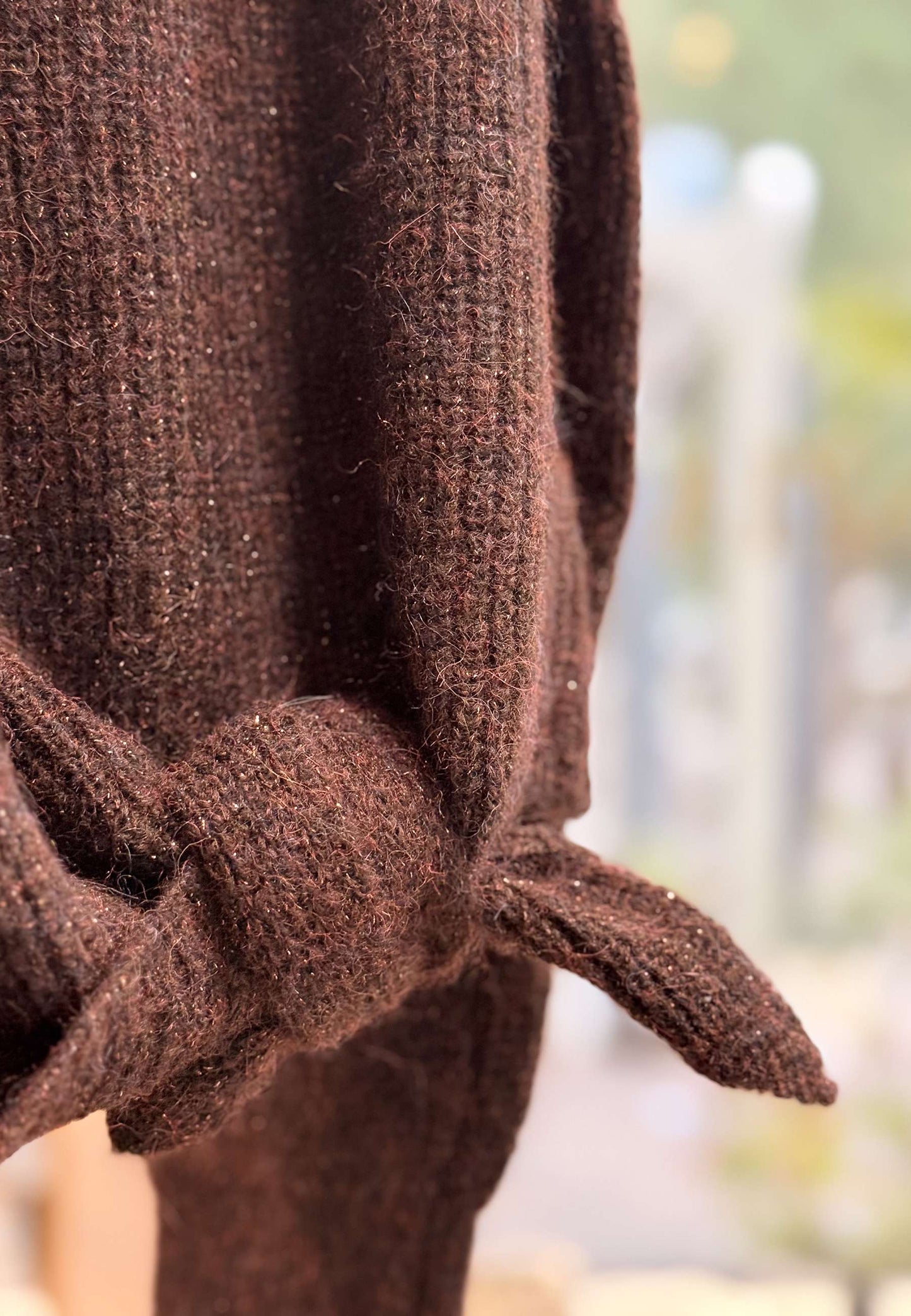 MOTEL - Maglioncino Nodo Lurex Moro