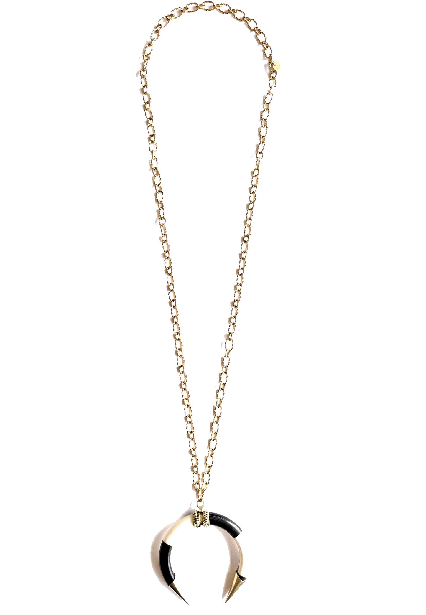 LARA11 - Collana Lunga MOON Bianco Nero