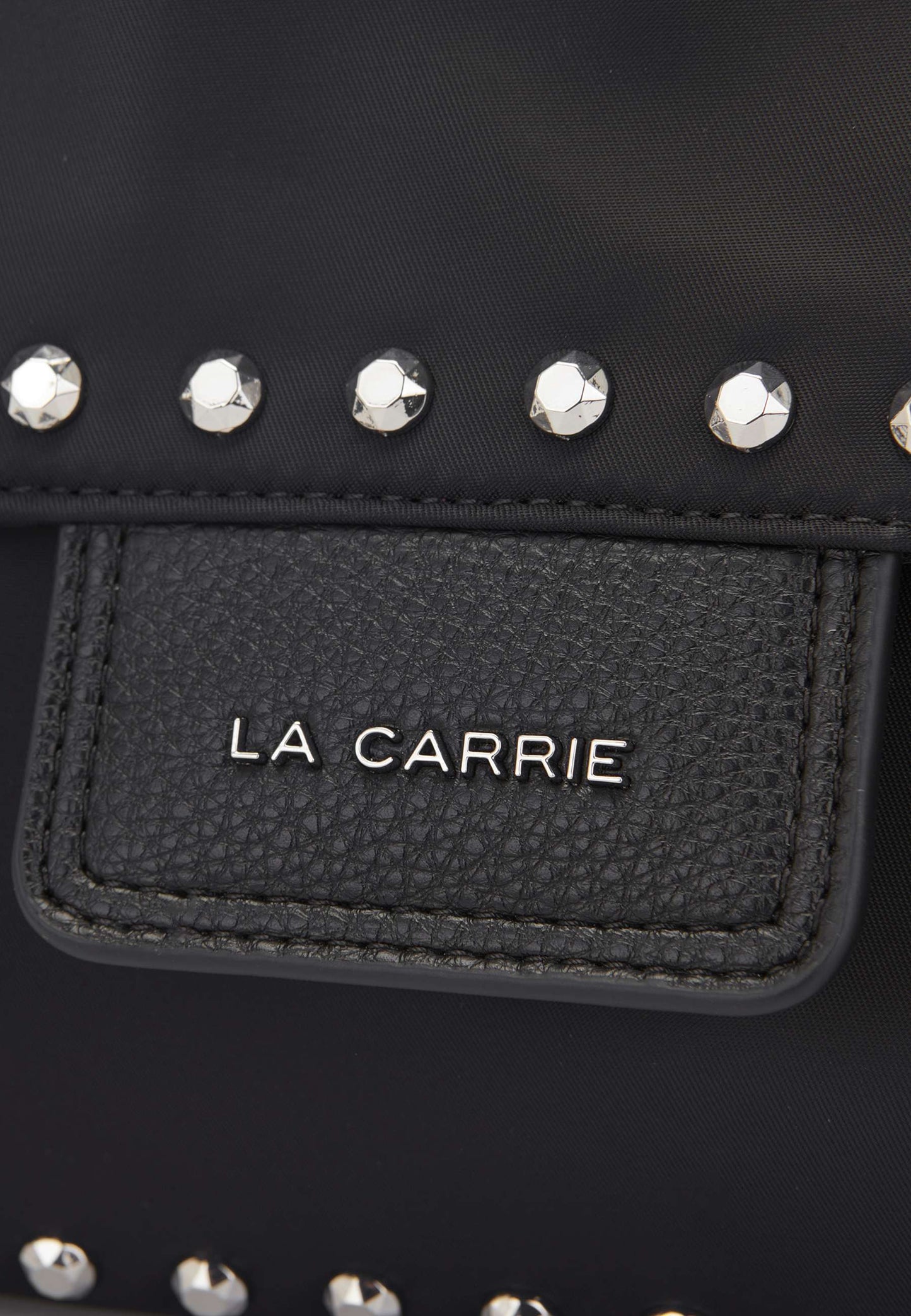 LA CARRIE - Shopping Bag Dark Nylon Borchie Nero