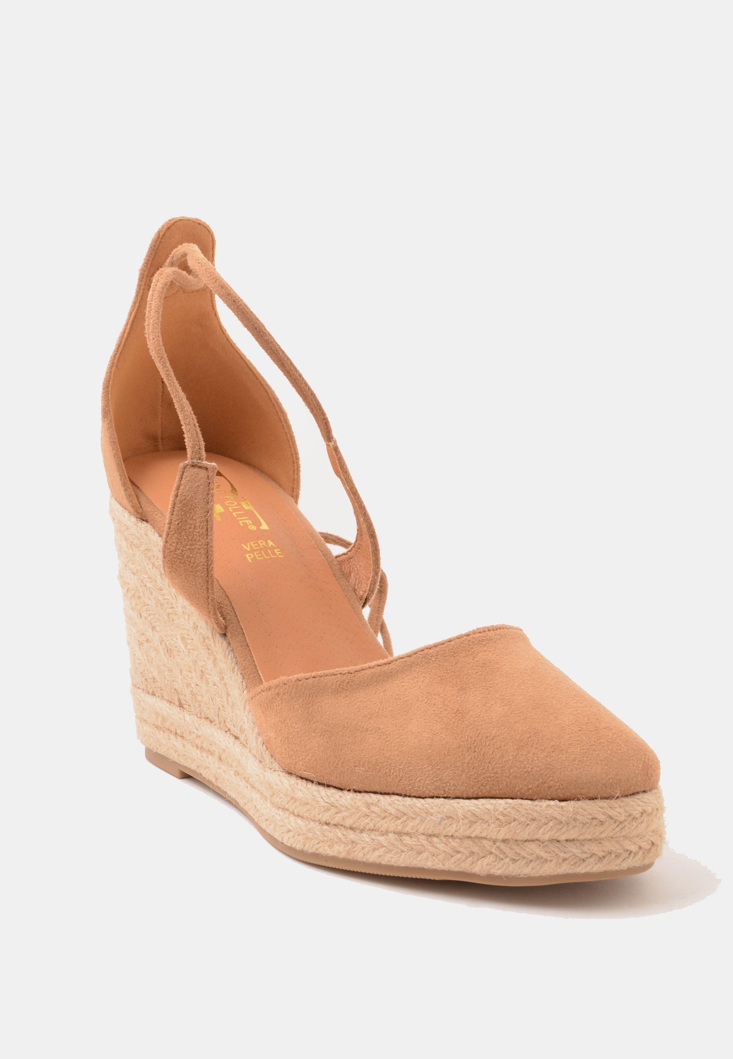 DIVINE FOLLIE - Espadrillas Zeppa Camoscio Nocciola