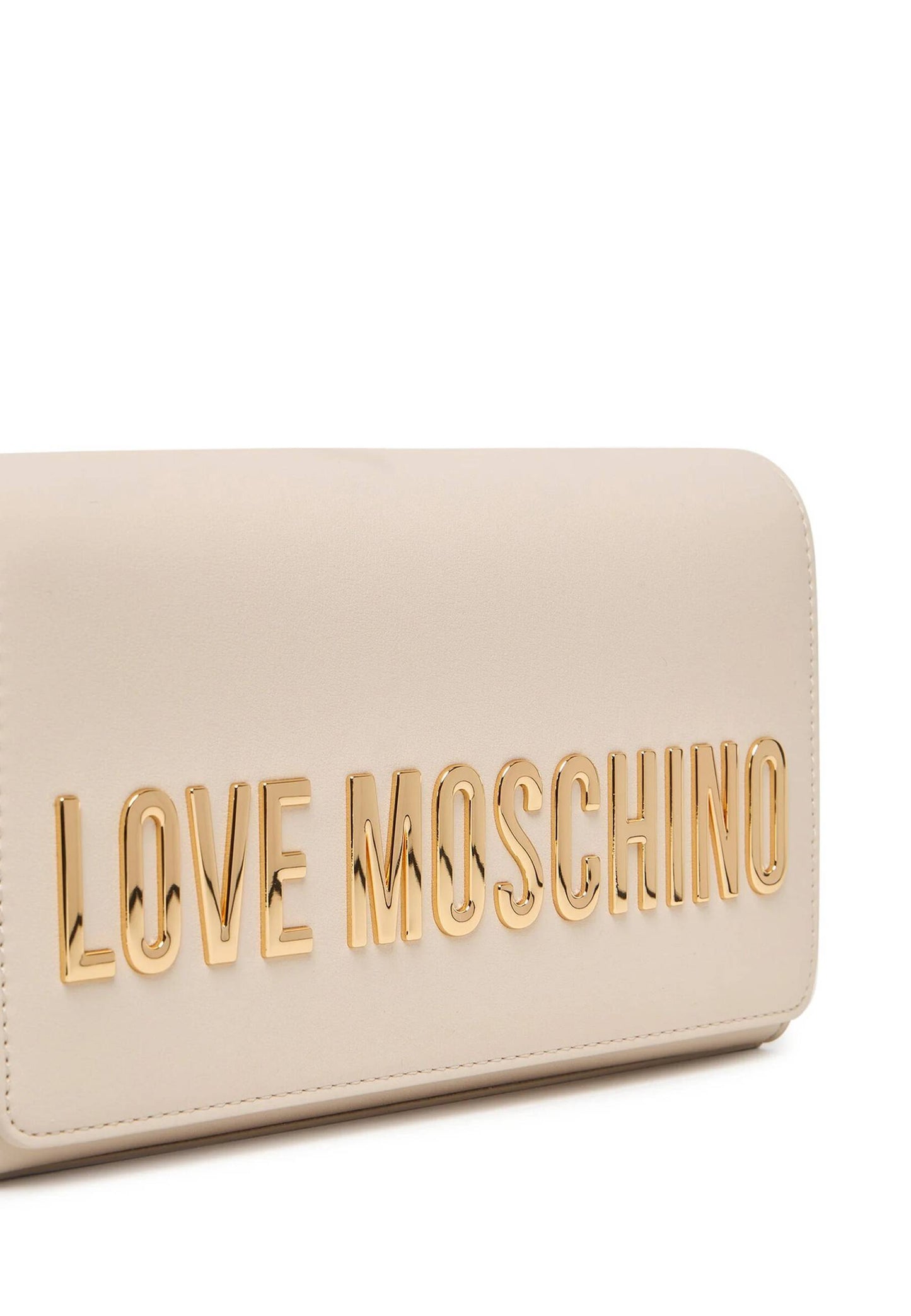 LOVE MOSCHINO - Borsetta A Tracolla Lettering Soft Touch Avorio