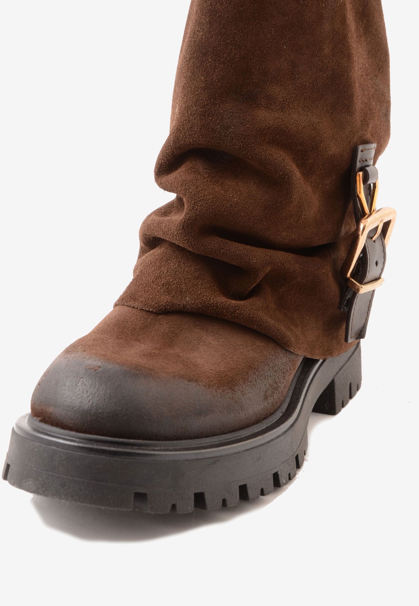 DIVINE FOLLIE - Stivale Risvolto Camoscio Tmoro