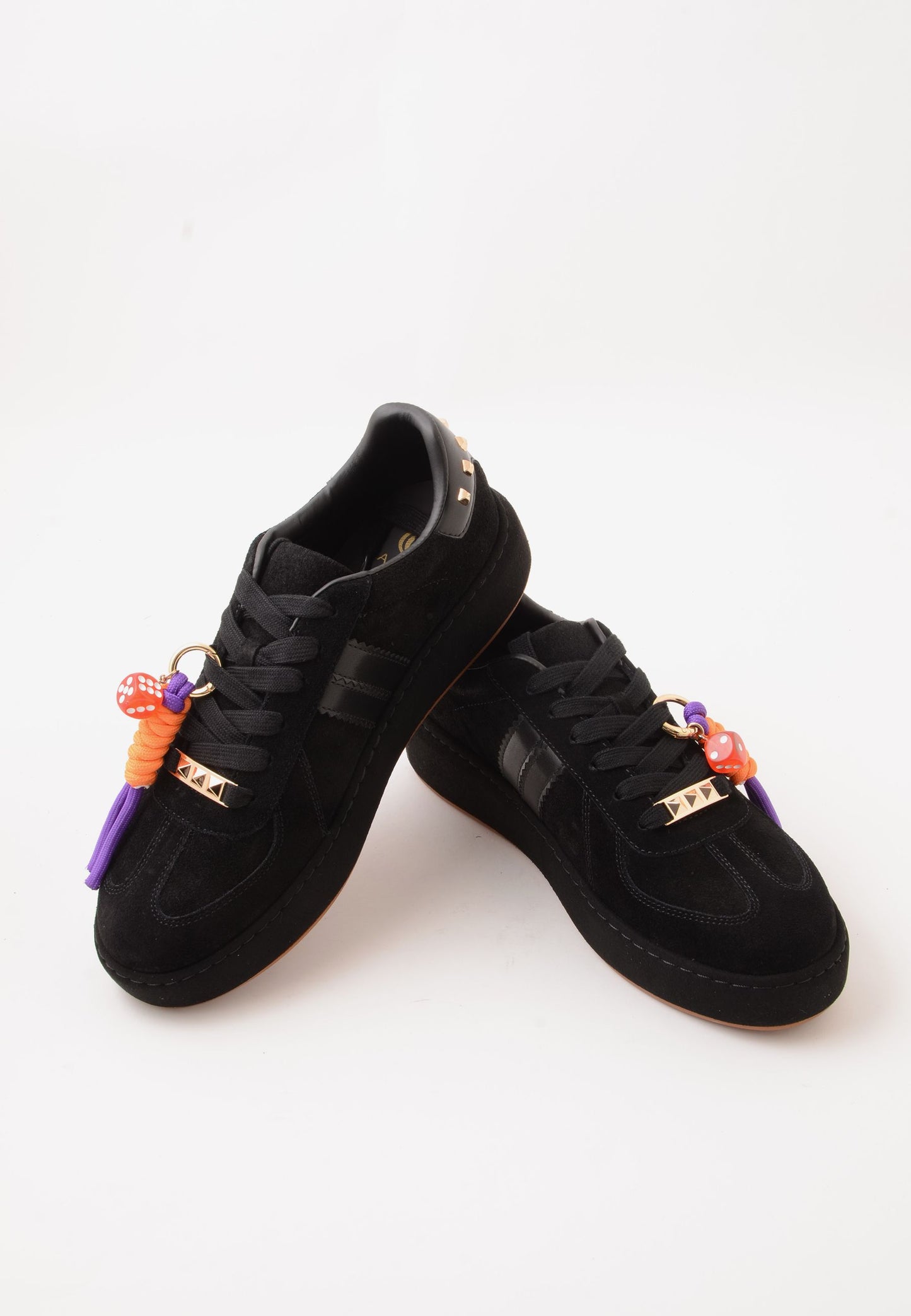 LA CARRIE - Sneakers Camoscio Charms Nero