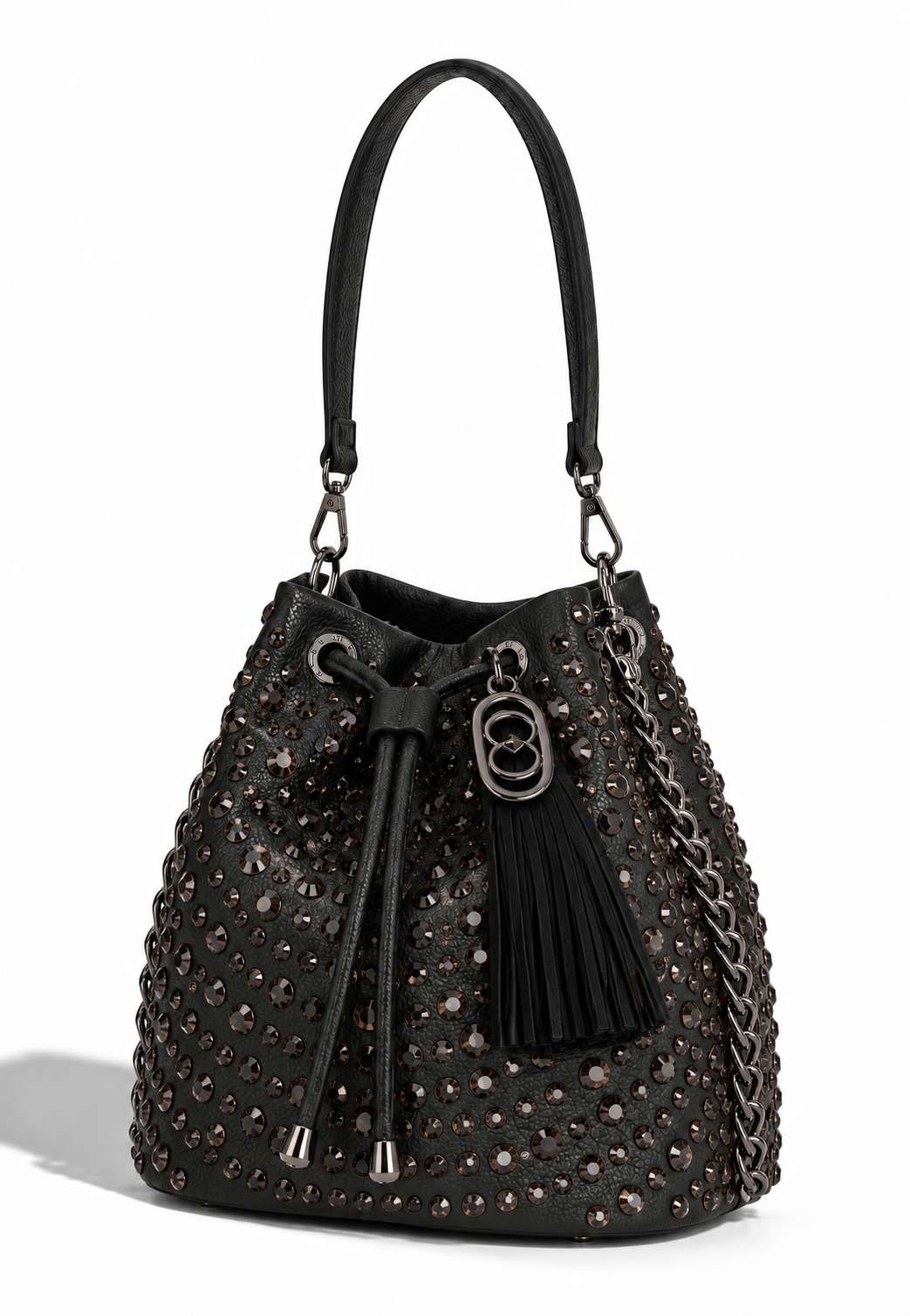 LA CARRIE - Borsa A Secchiello Strass ANDROMEDA Nero