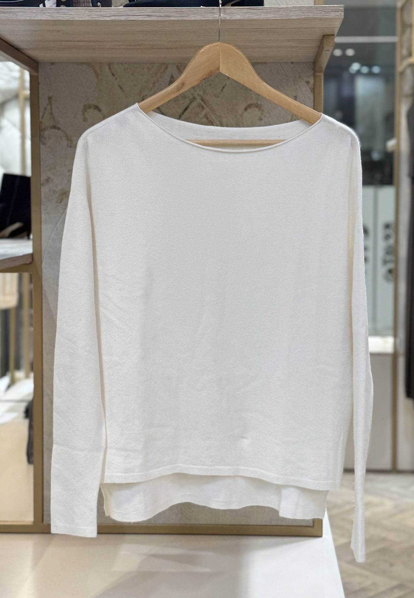 NUNZIA - Maglioncino Basic Bianco