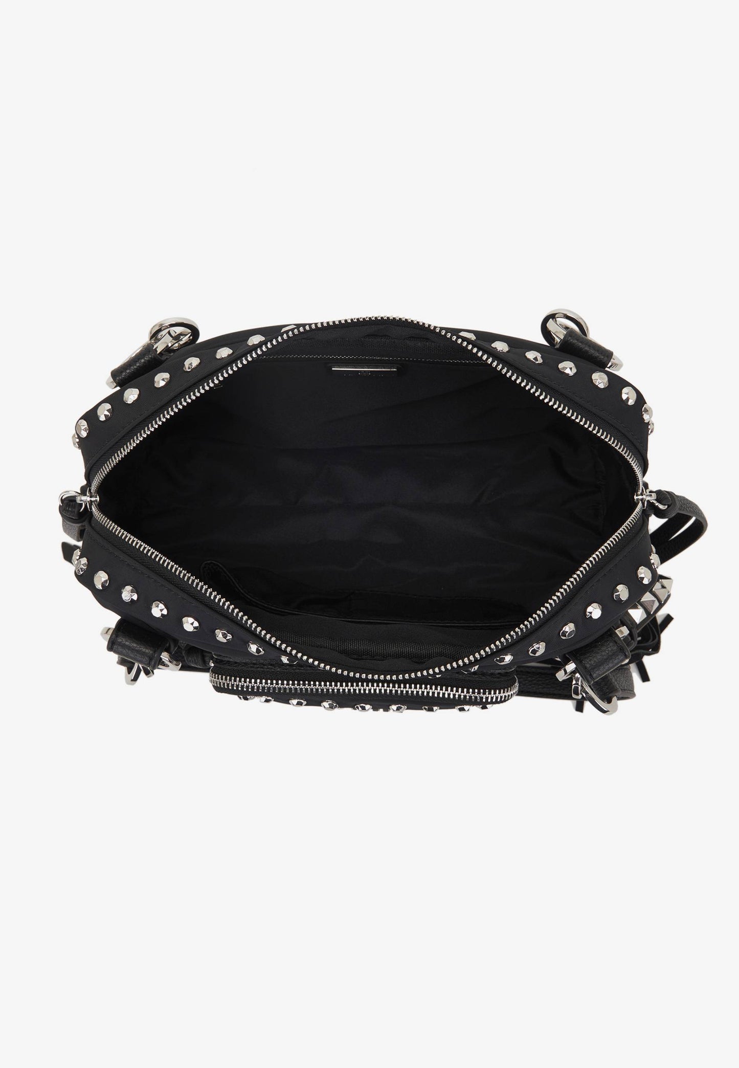 LA CARRIE - Borsa A Spalla Dark Nylon Borchie Nero