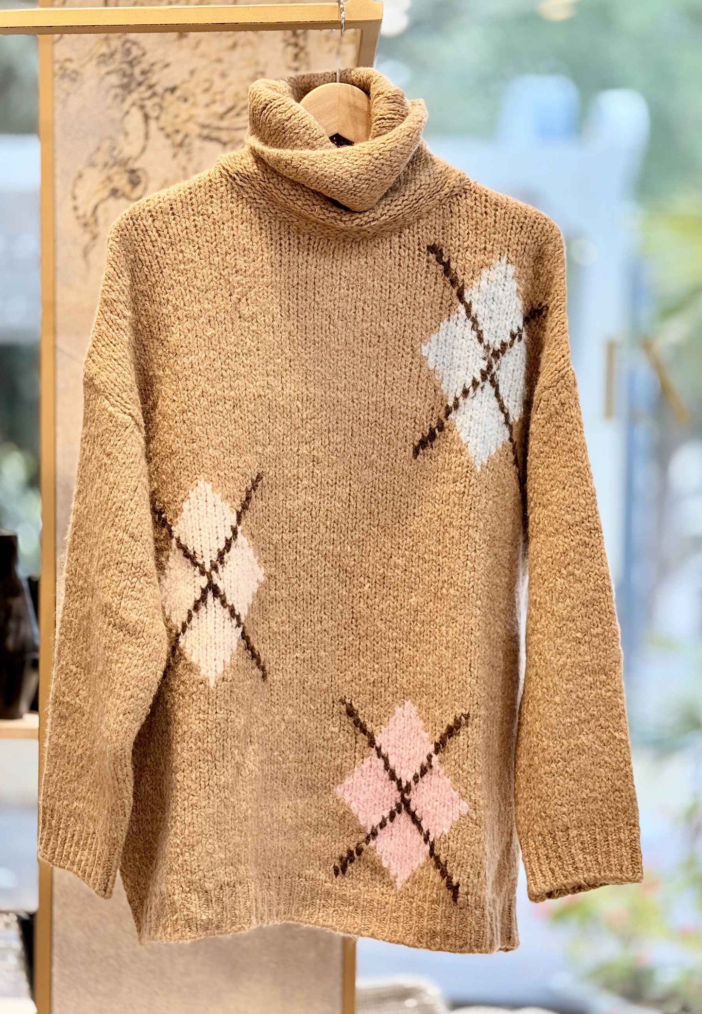 MOTEL - Maglione Over Dolcevita Cammello