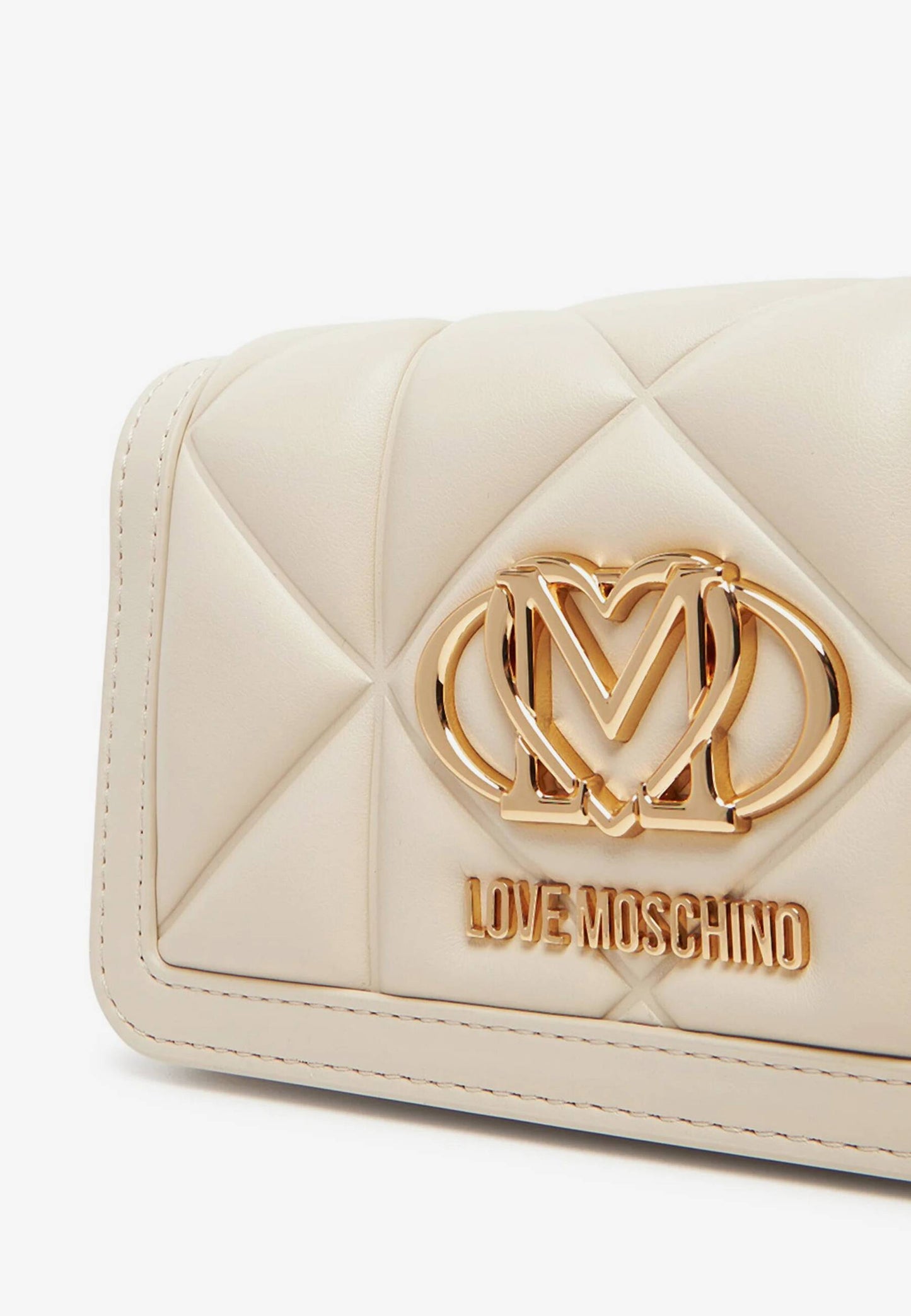 LOVE MOSCHINO - Portafoglio A Tracolla Embossed Avorio