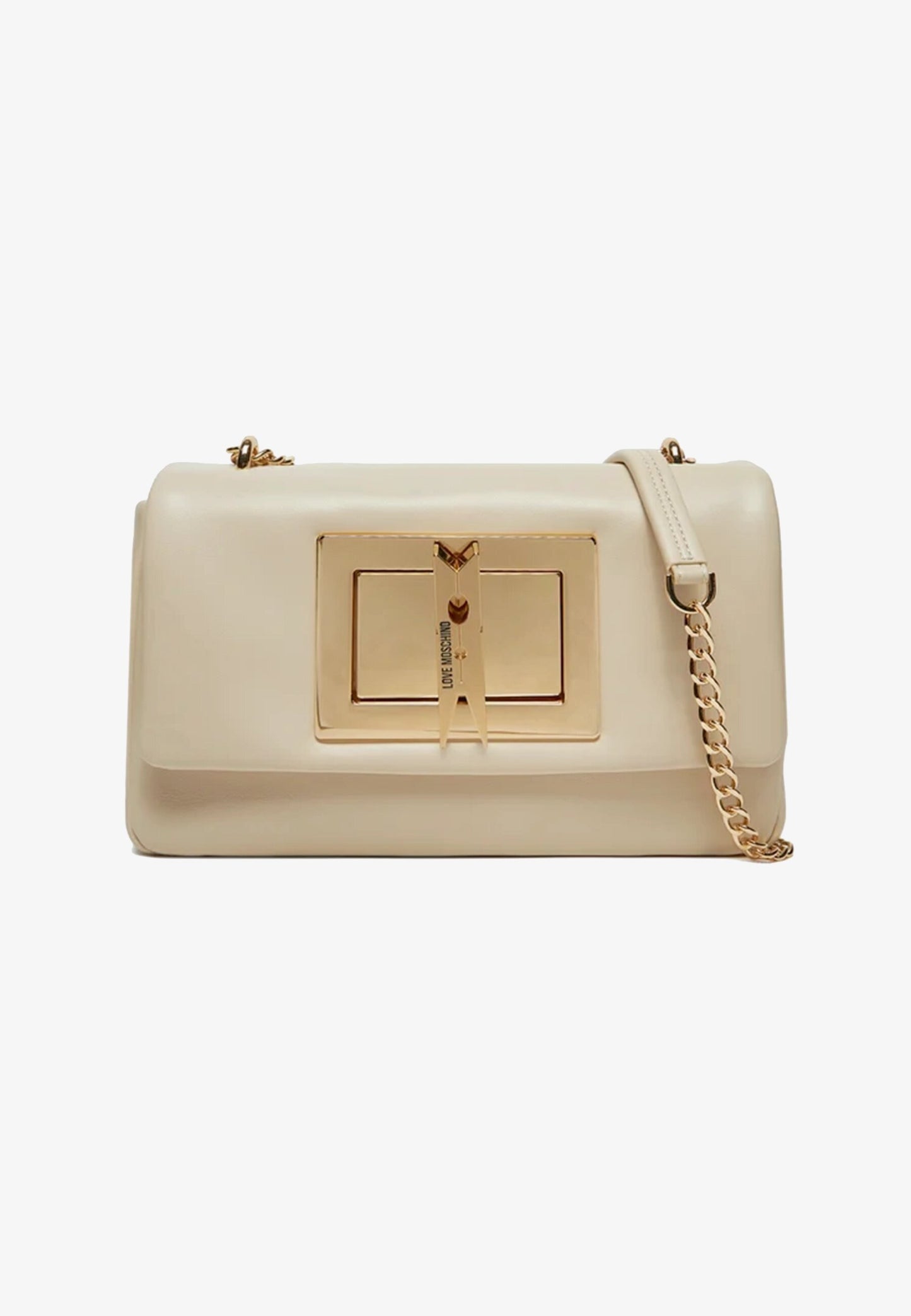 LOVE MOSCHINO - Borsa A Tracolla Gold Clip Avorio