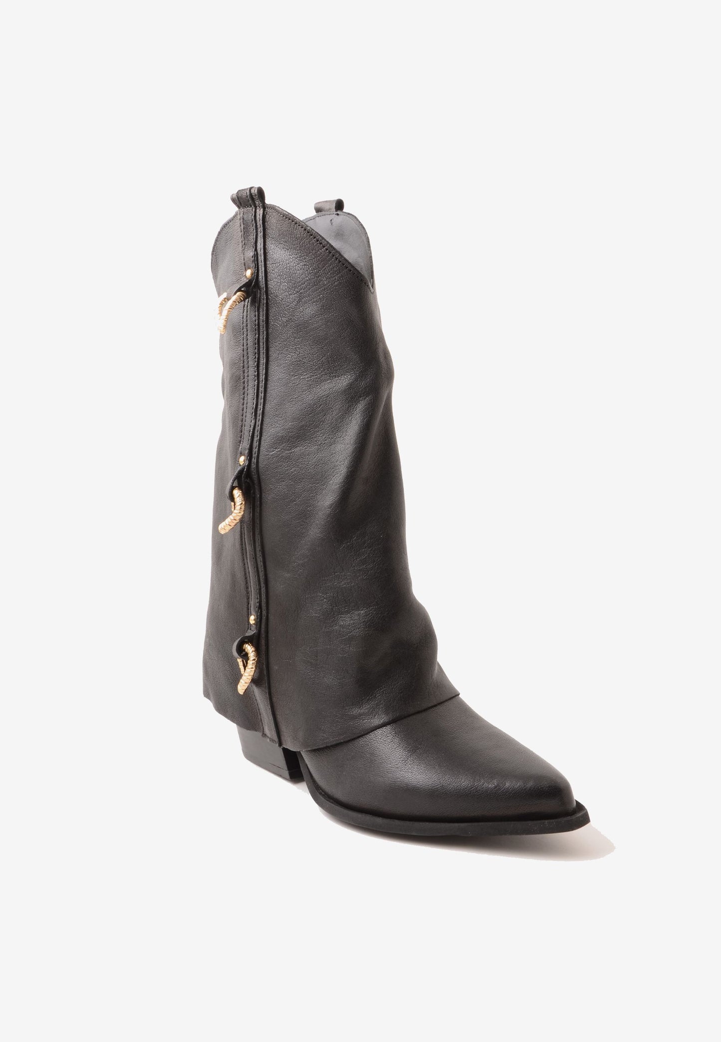DIVINE FOLLIE - Stivale Anelli Oro Nero