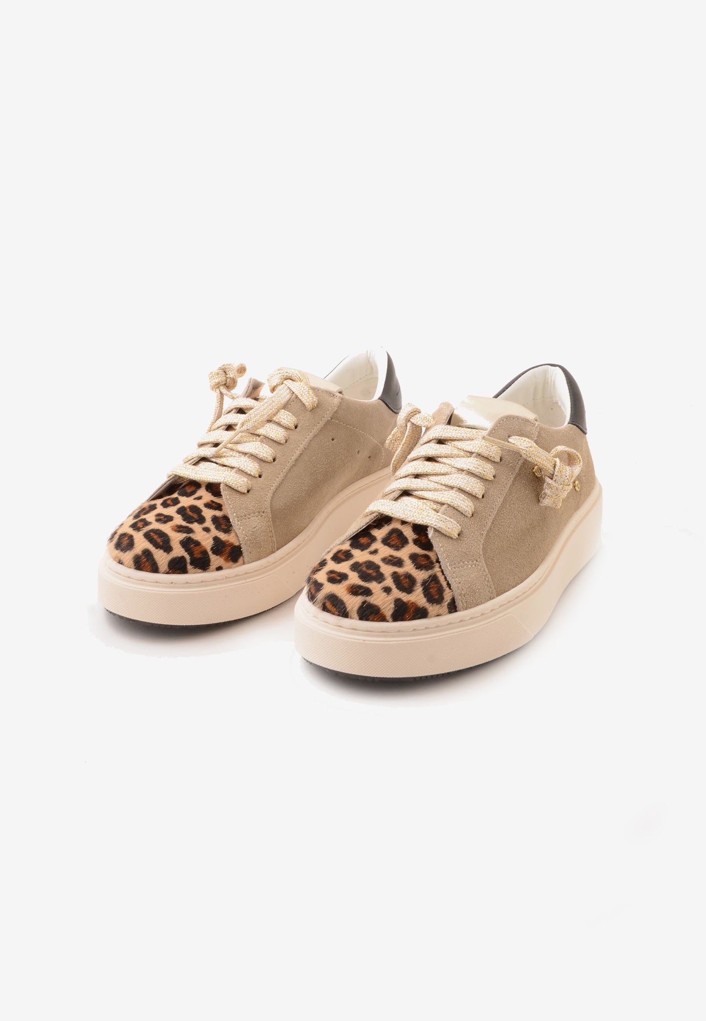 DIVINE FOLLIE - Sneakers Camoscio Leopardato Beige
