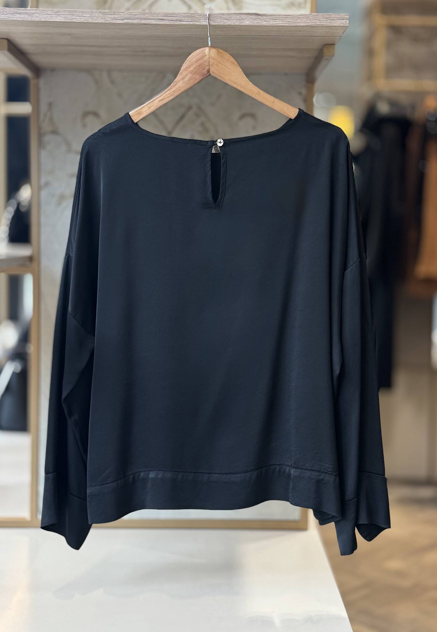 MOTEL - Blusa Over In Viscosa Nero