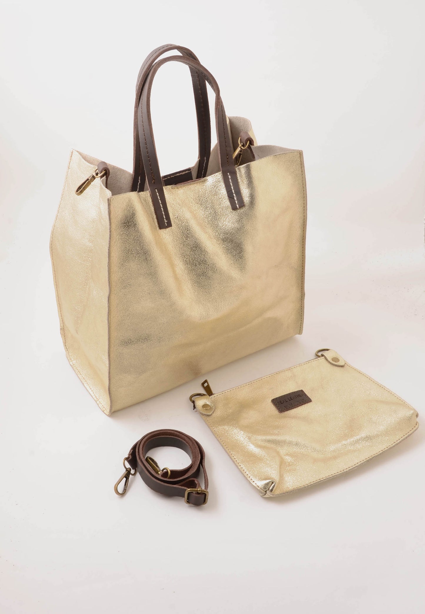 NUNZIA - Tote Bag Laminato SOFIA Oro